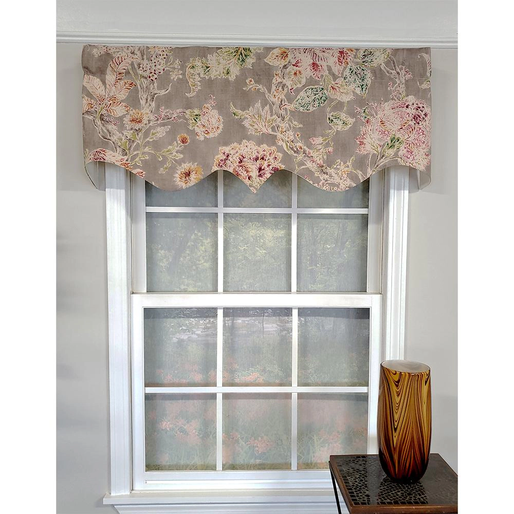 RLF Home Monte Cristo Regal Lined 3" Rod Pocket 100% Cotton Window Valance 50" x 17" Gray