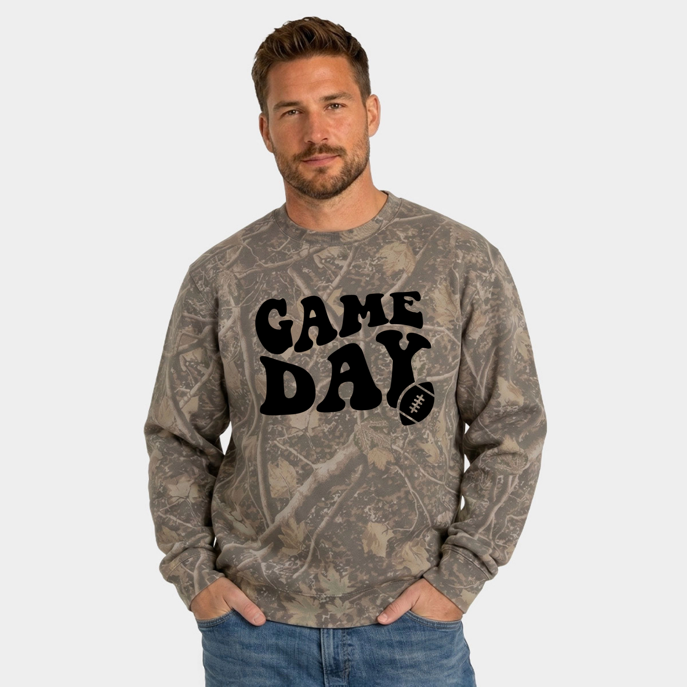 Simply Sage Market - Men's Camo Sweatshirt Game Day Football