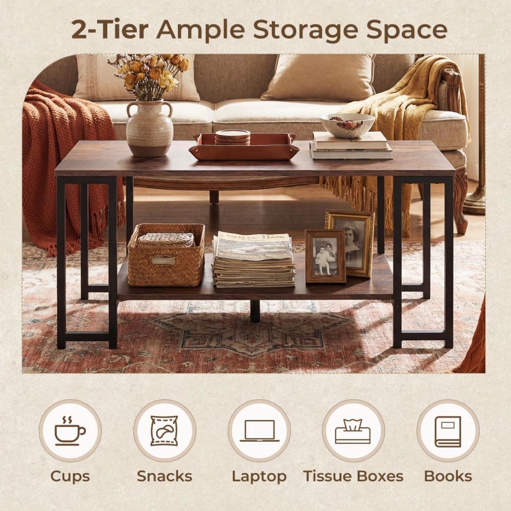 Hivvago Modern Accent Table With Open Storage Shelf For Apartment And Lounge