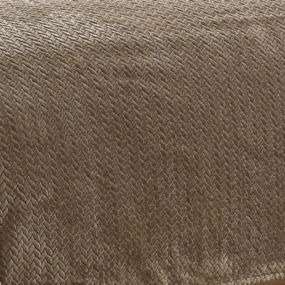 Chevron Reversible and Comfortable Braided Oversized Plush All Season Blanket, Queen, Taupe