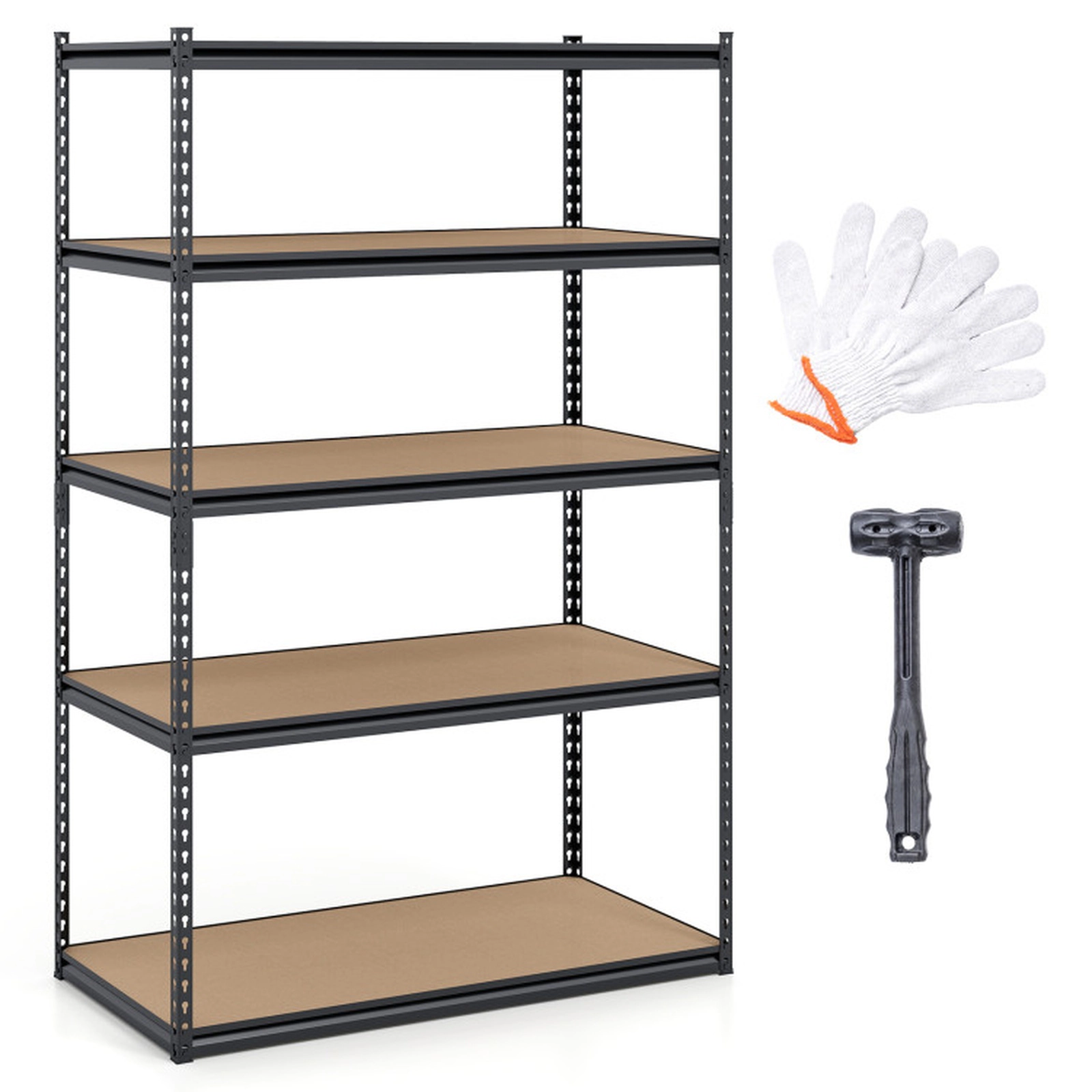 SUGIFT 5-Tier 60-in 2200-lb Capacity Adjustable Heavy Duty Metal Storage Shelves Shelving Unit Rack