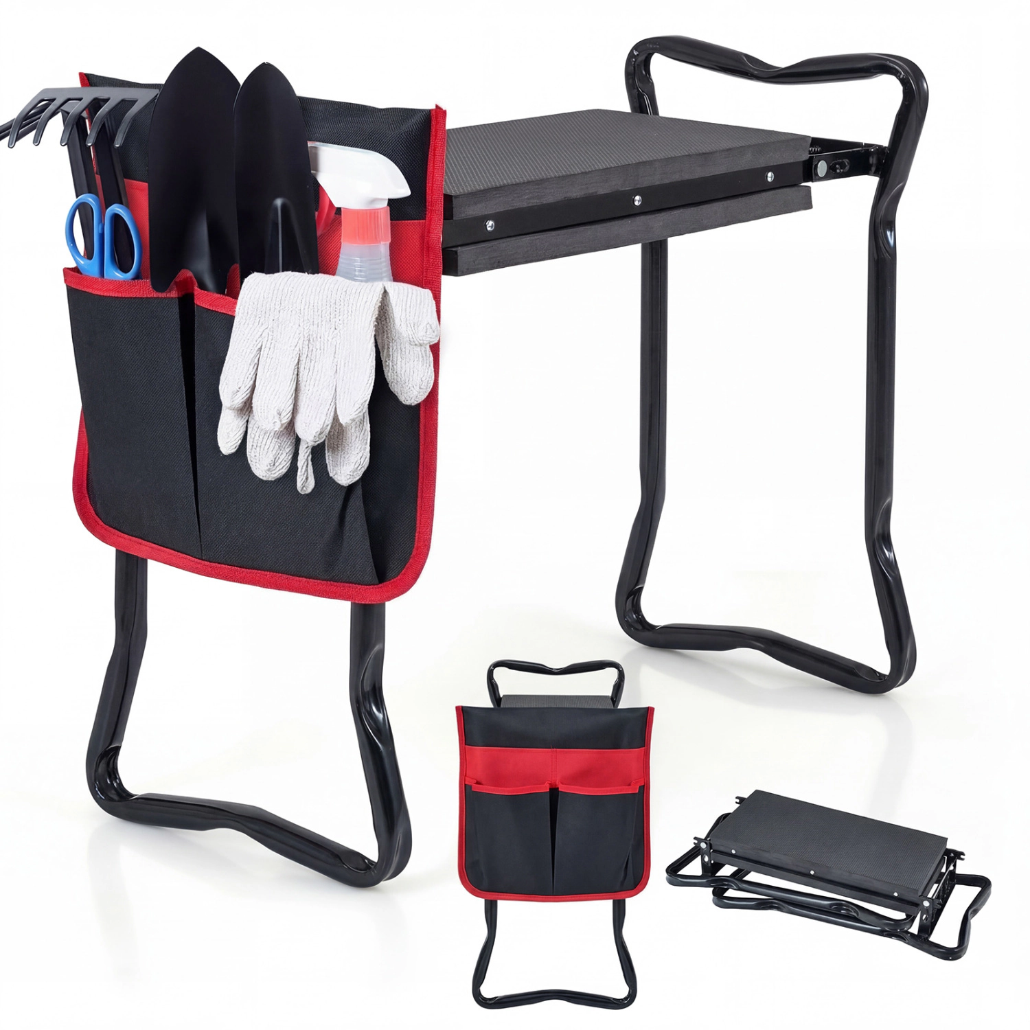 LJG Garden Kneeler and Seat Folding Sturdy Gardening Stool