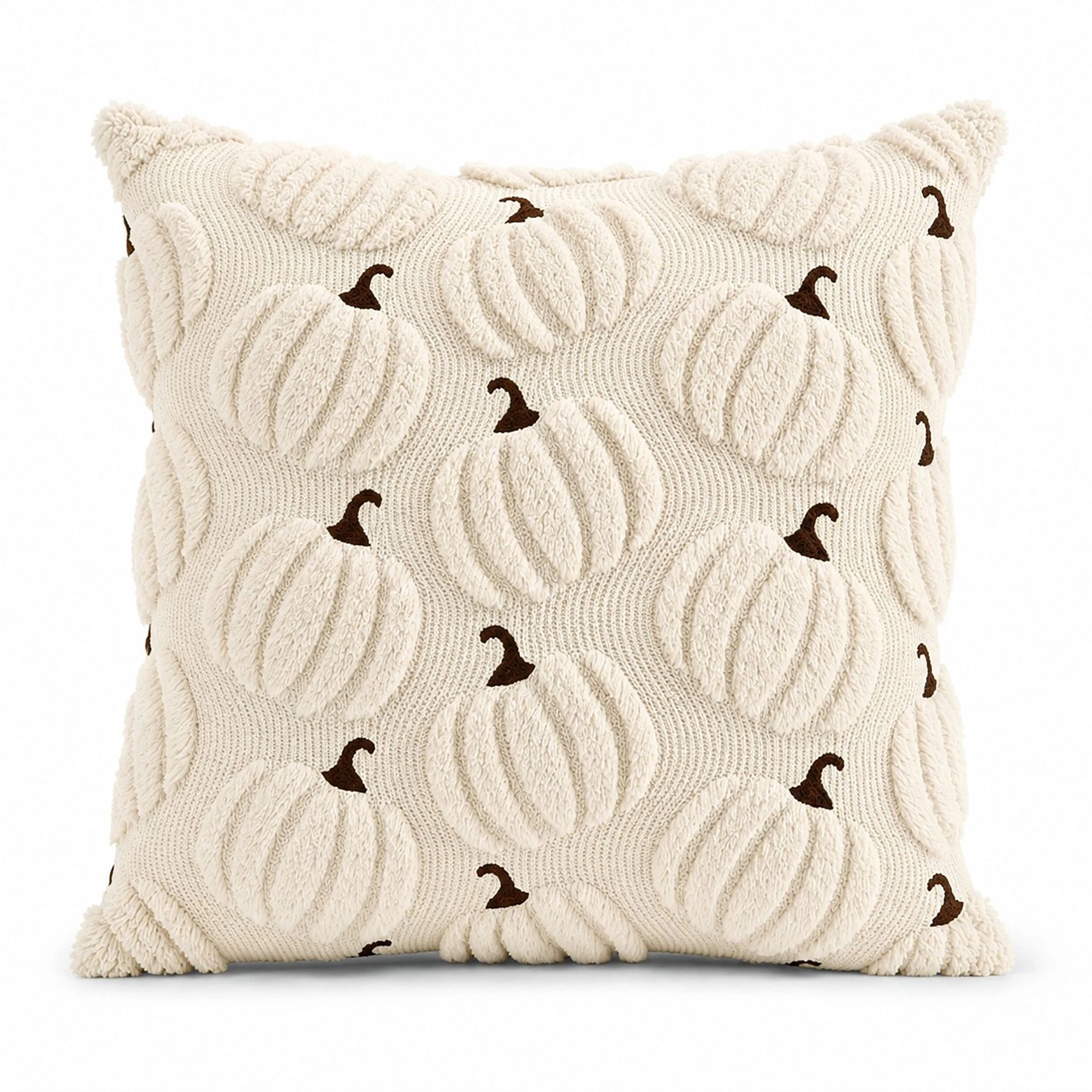 Alilang Fall Thanksgiving Tufted Pumpkin Pattern Decorative Throw Pillow Cover