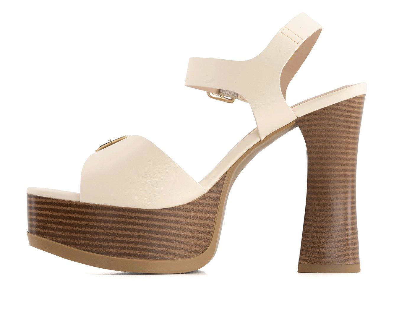 Andrea Womens Heeled Platform Ankle Strap Sandals