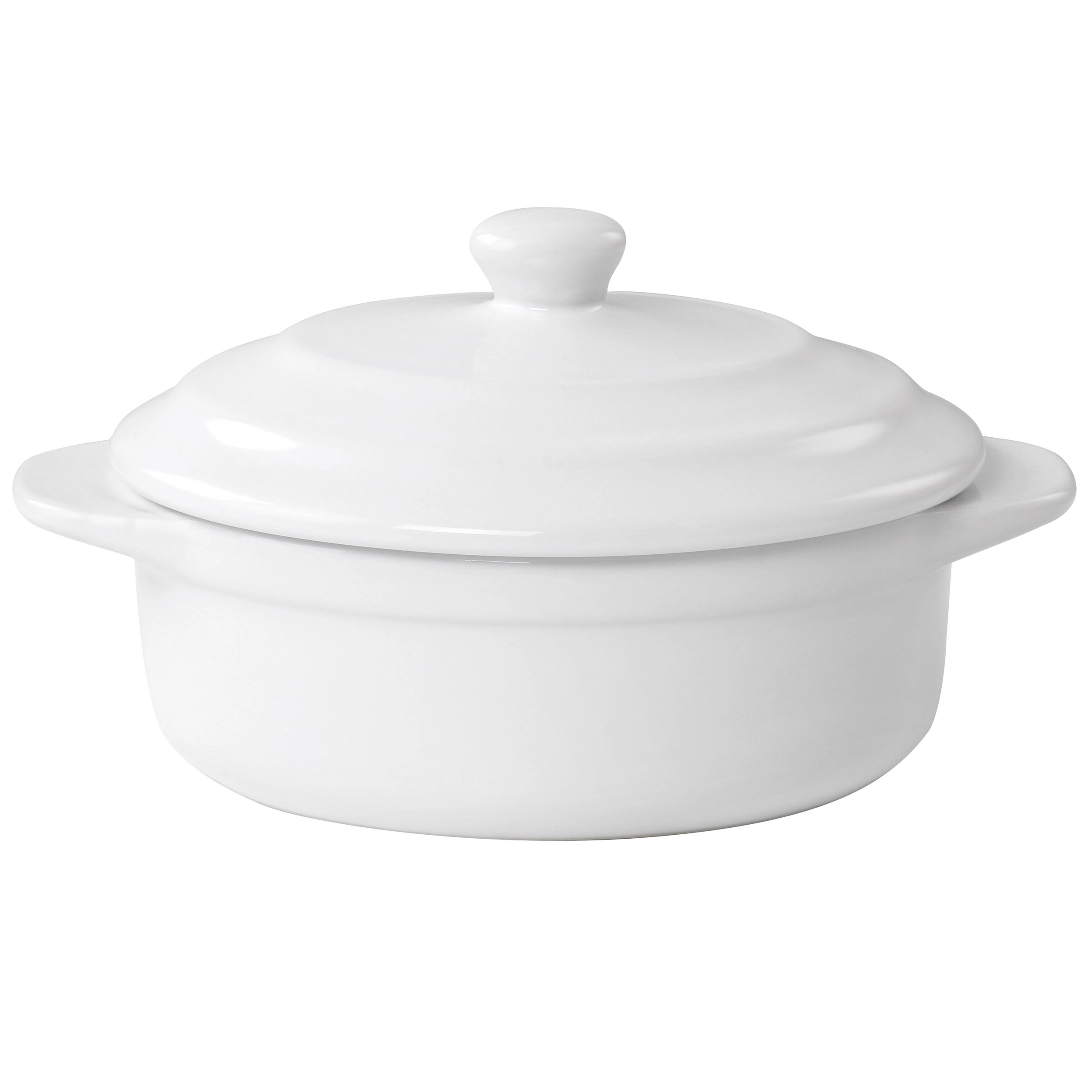 Martha Stewart Stoneware Casserole with Lid in White