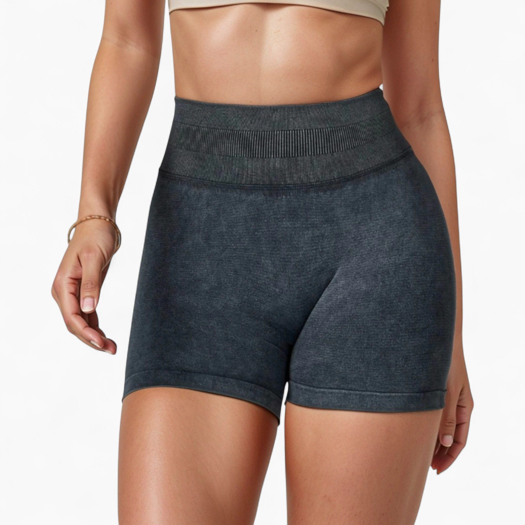 Anna-Kaci Women's Ribbed Seamless Biker Shorts with Stretch Fabric and Smooth Fit