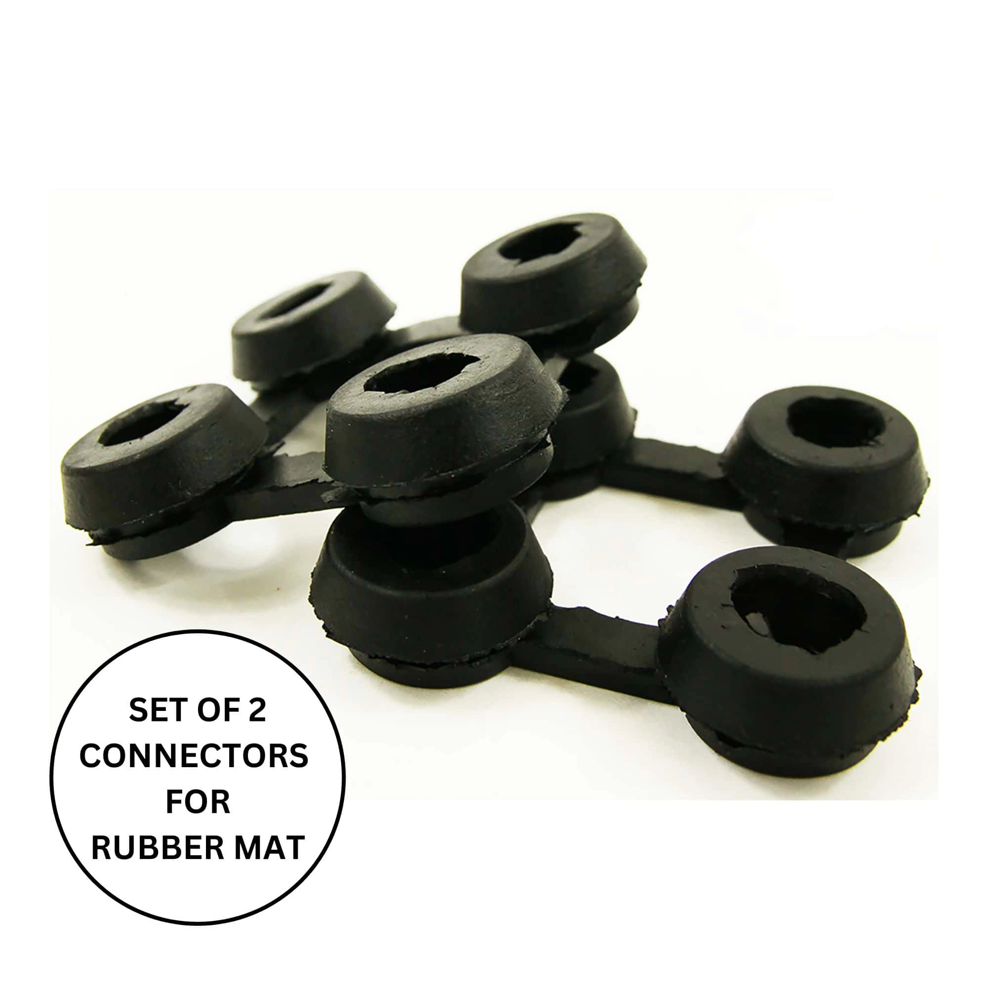Evideco French Home Goods Black Connectors Rubber Doormat 2.7 x 2.7 Inches