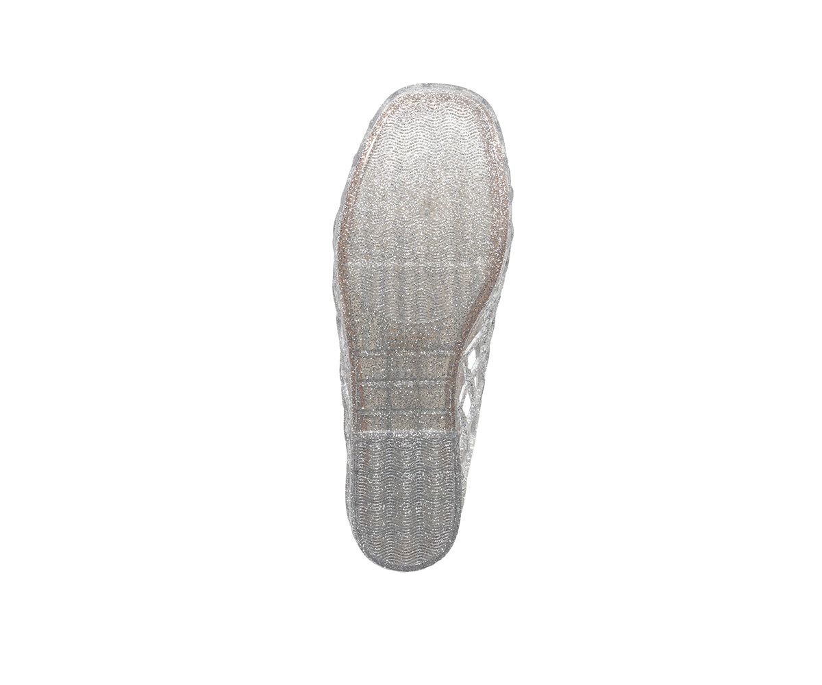 bebe Women's Jelly Mule Flats with Dangling Charms Slip On Shoes