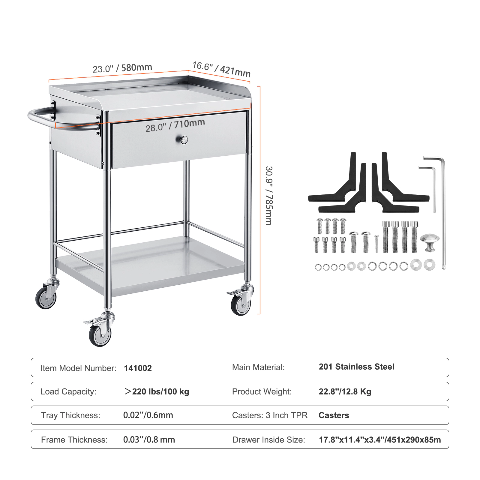 HONGGE Medical Lab Cart