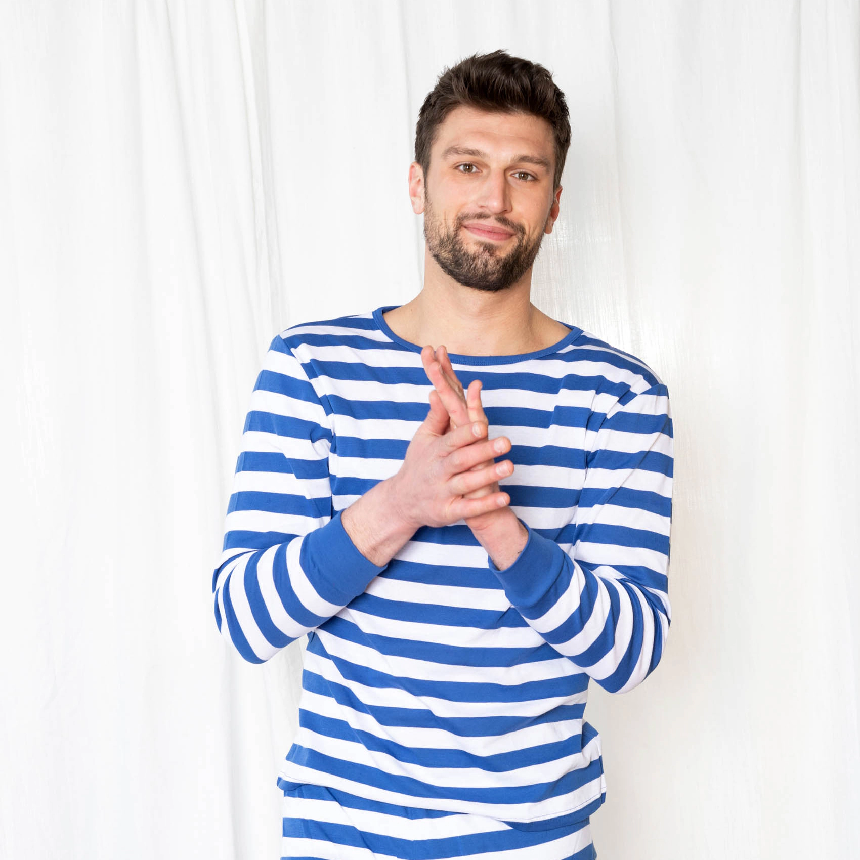 Leveret Mens 2-Piece Striped Cotton Snug Fit Pajama Set