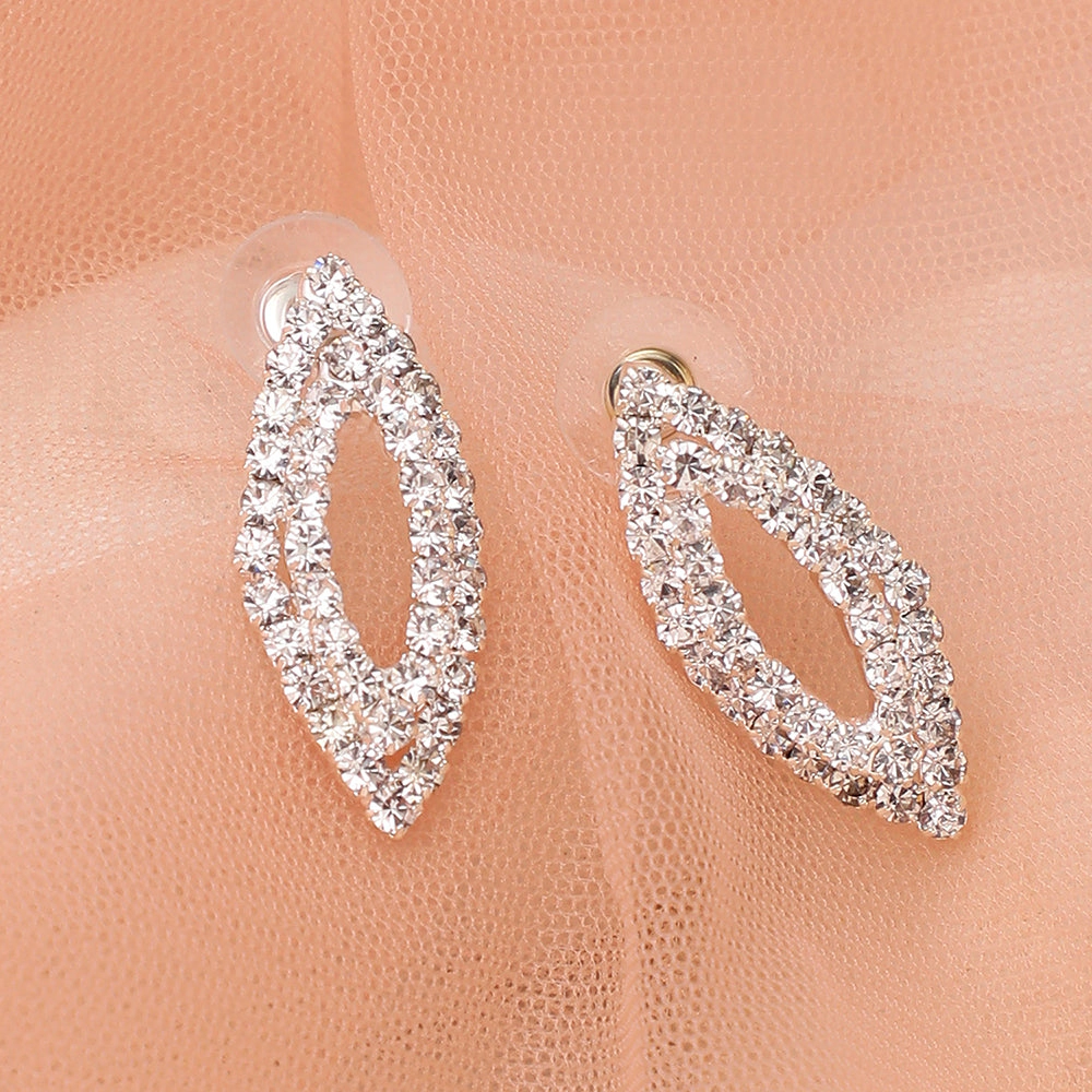 SOHI Women's Silver Marquise Drop Earrings