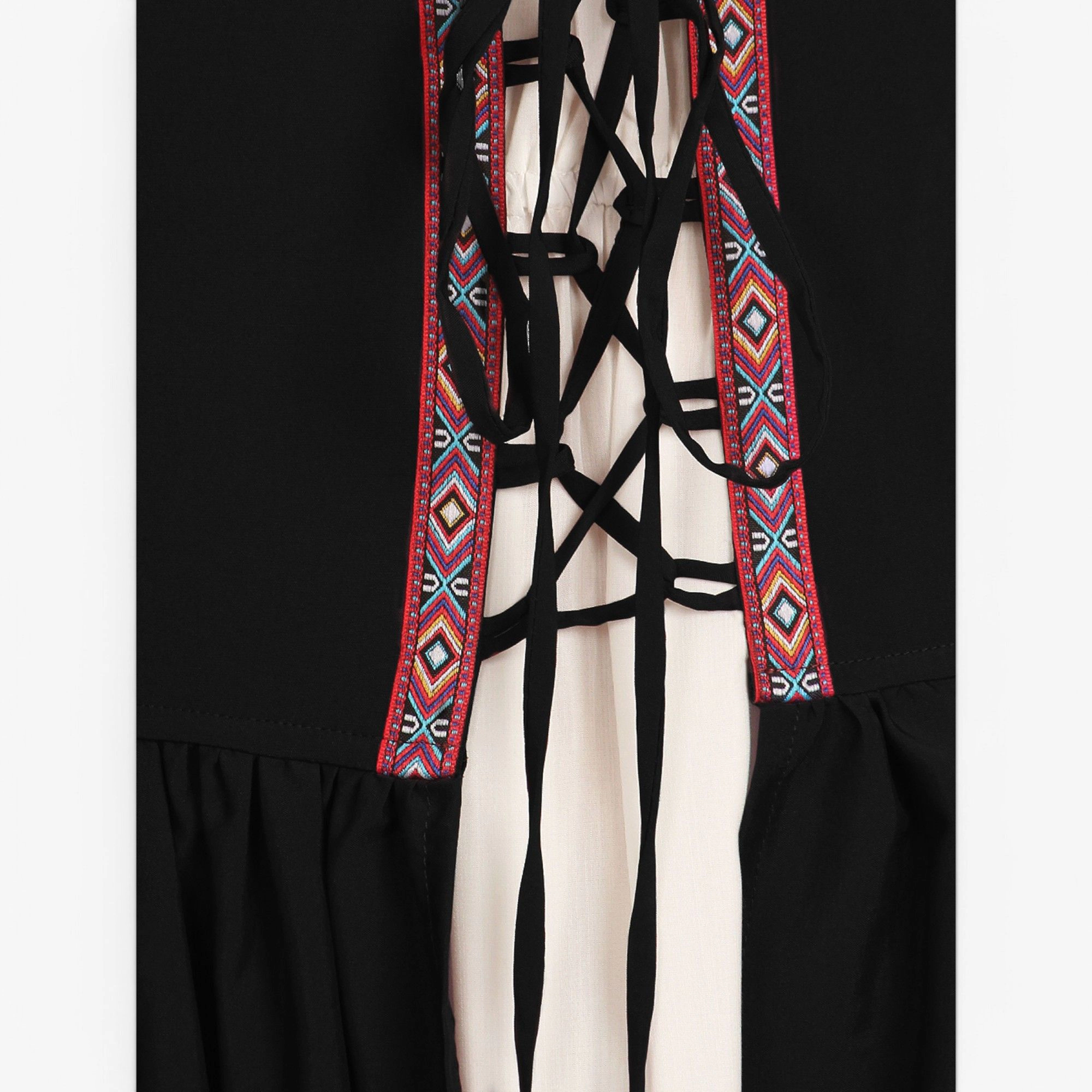 Anna-Kaci Women's Renaissance Lace-Up Shoulder Tie Straps Overdress