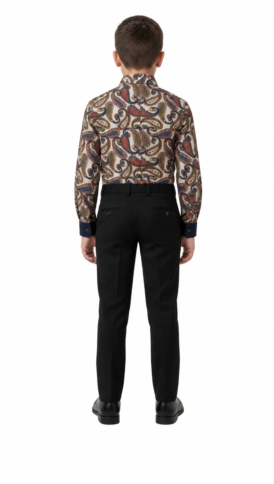 Elie Balleh Boys Slim Fit Royal Paisley Button-Down Shirt