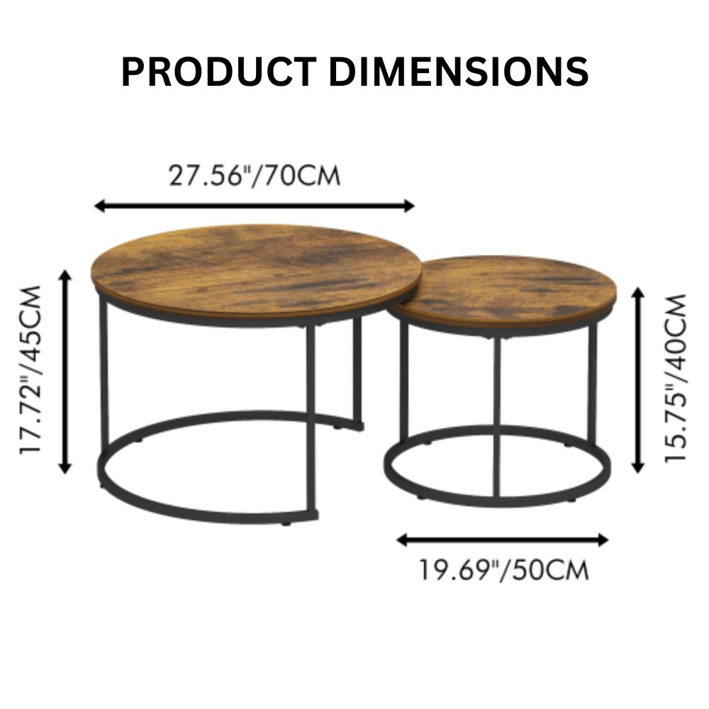 GOODSILO Functional Multi-Use Wood and Metal Flat Accent Table