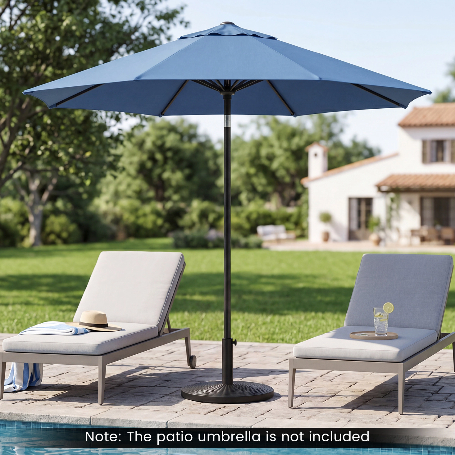 Slickblue Patio Umbrella Base Cement Filled 17.5 Inch Stand for Outdoor Shade Umbrella Support