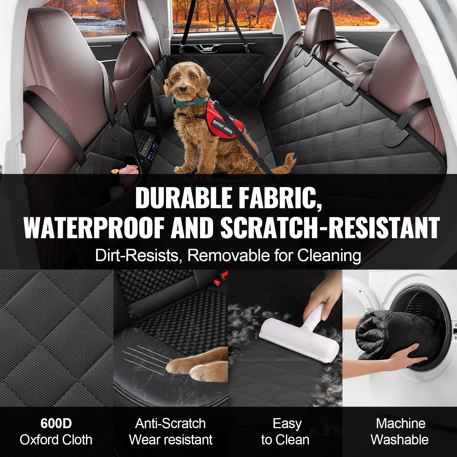 HONGGE Back Seat Extender, Dog Car Cover, Hammock for Bed