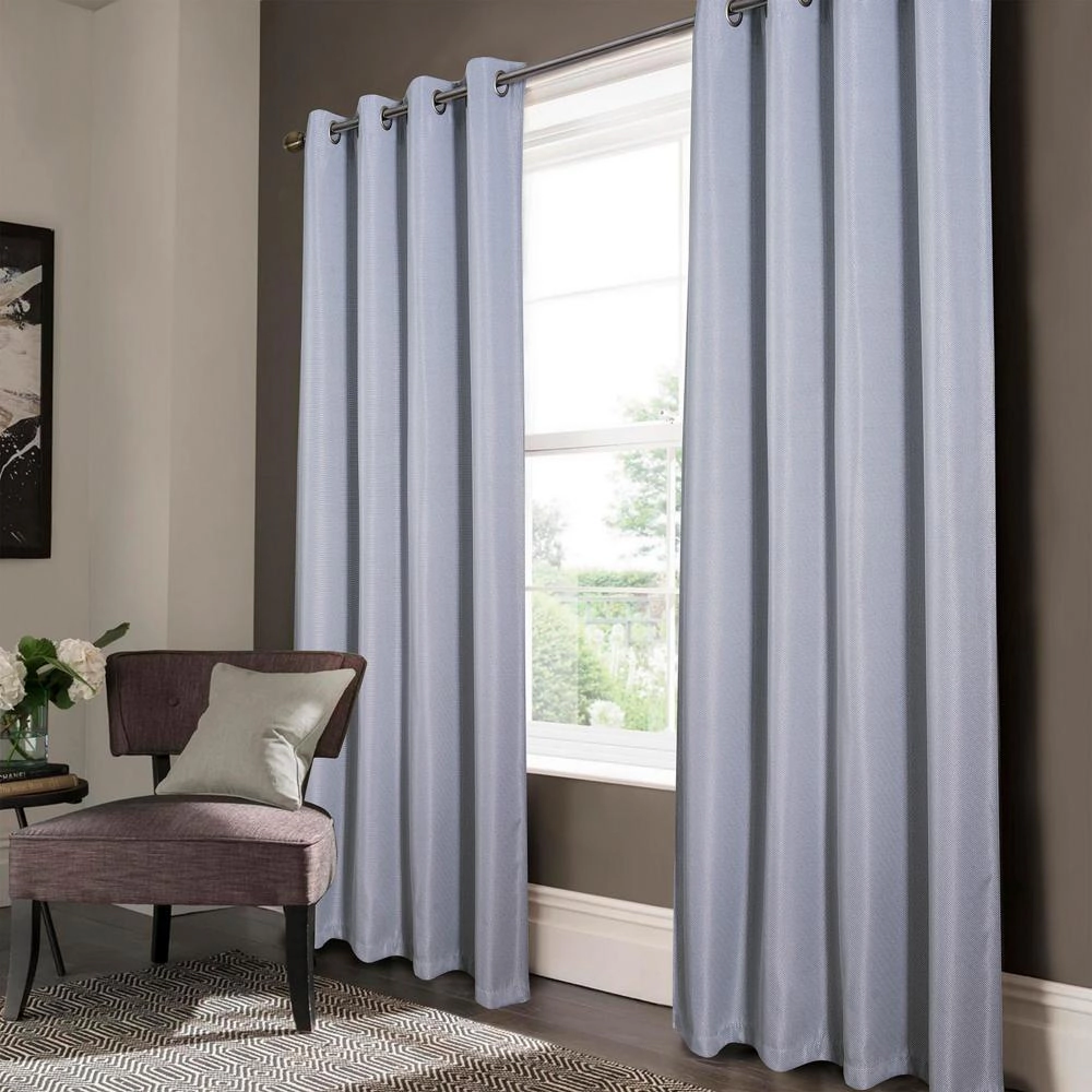Lucas Jacquard Blackout Grommet Curtain Panel Silver by Olivia Gray
