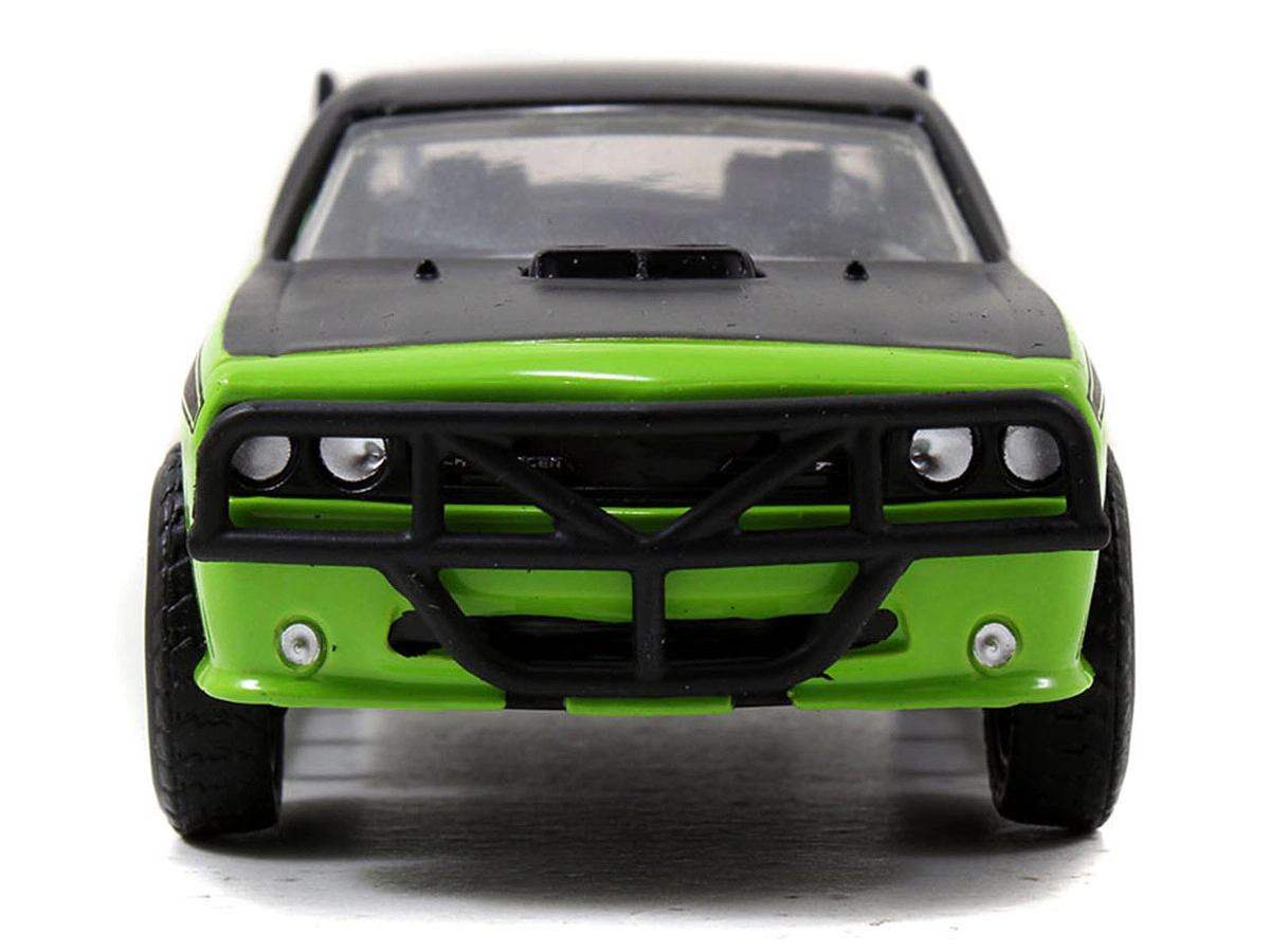 Jada Letty's Dodge Challenger SRT8 Green with Matt Black Top and Hood and Black Stripes "Furious 7" (2015)