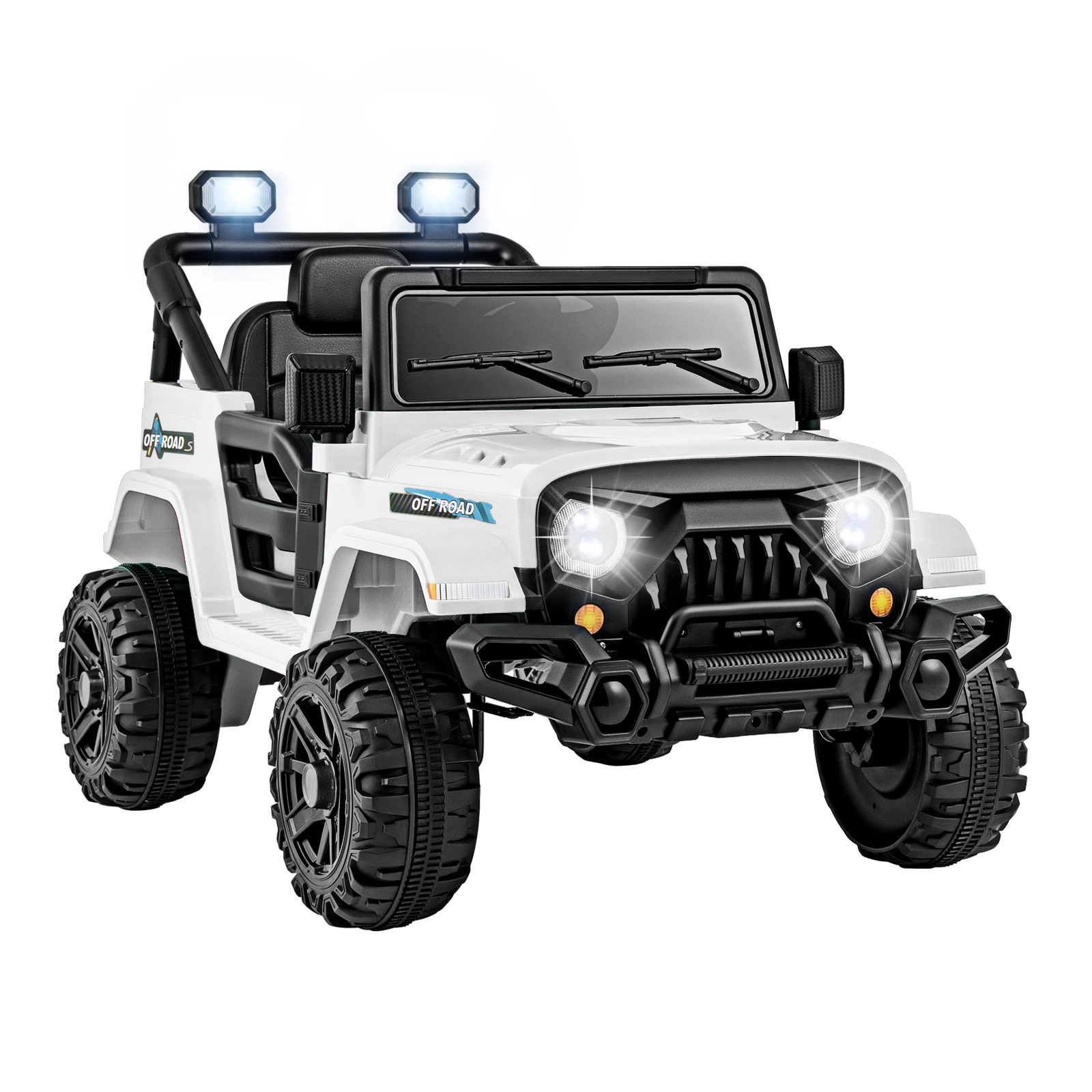 Hivvago 12V Kids Ride on Truck Car with Remote Control Threaded Wheels and 3 Speeds
