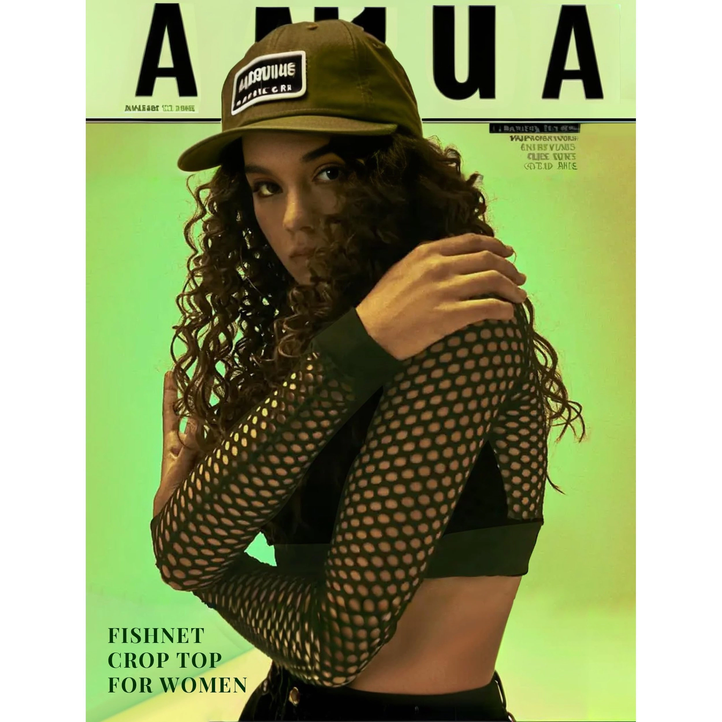 Avidlove Women's Fishnet Long Sleeve Mesh Crop Top