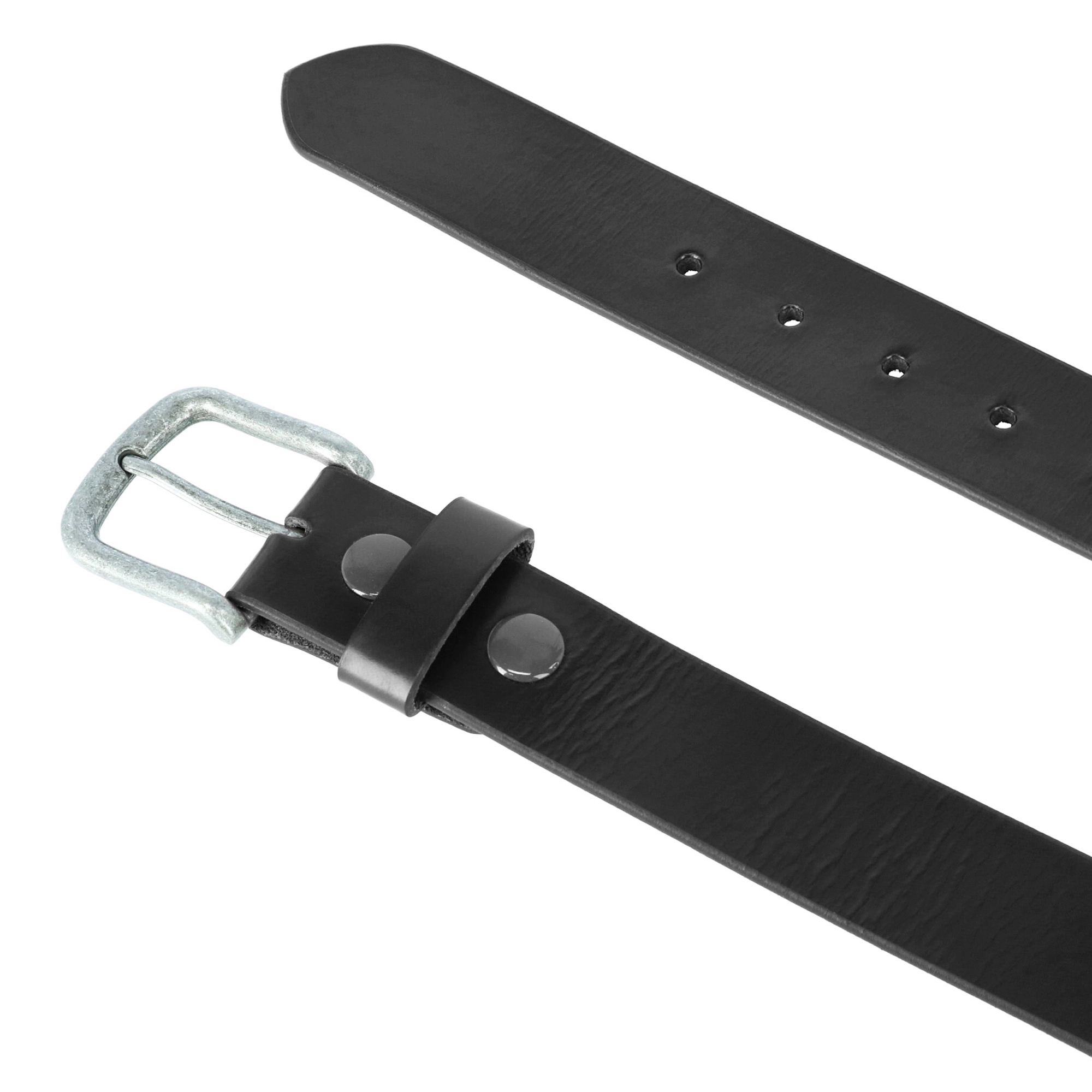 CTM Men's Leather 1 3/8 Inch Removable Buckle Bridle Belt