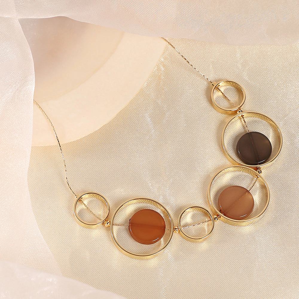 SOHI Women's California Gold the Orb Collar Necklace