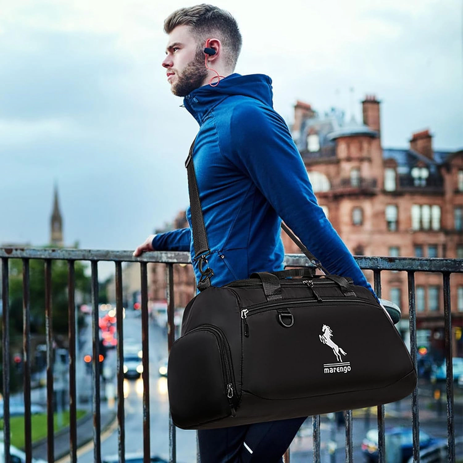 GBruno Waterproof 37L Gym Duffle Bag With Shoe Compartment