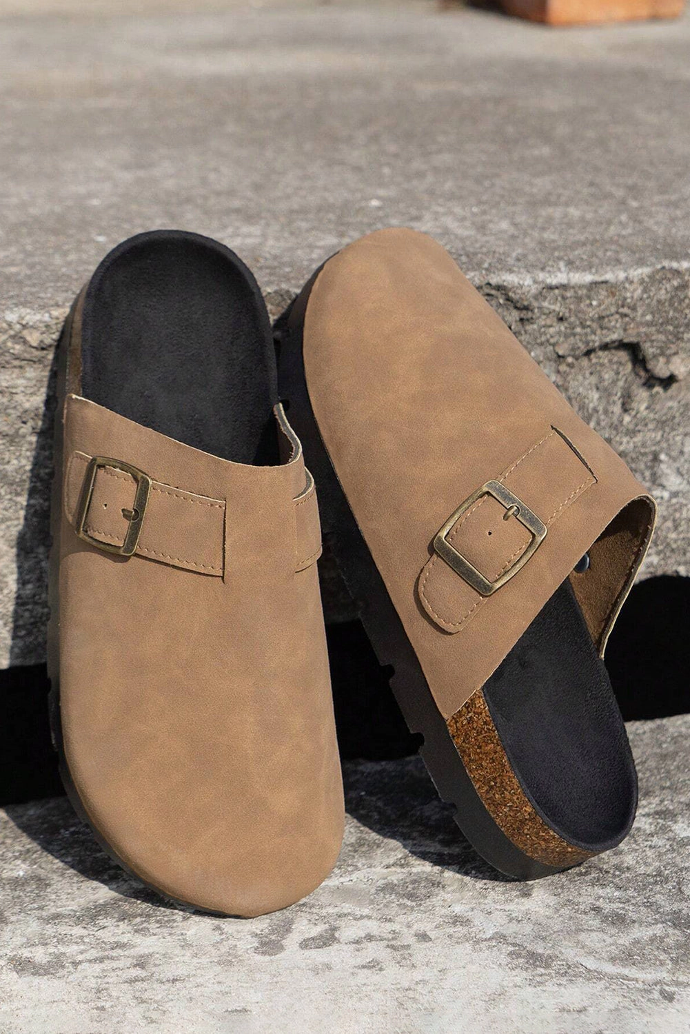 Threaded Pear Women's Ariyah Suede Buckle Detail Slippers