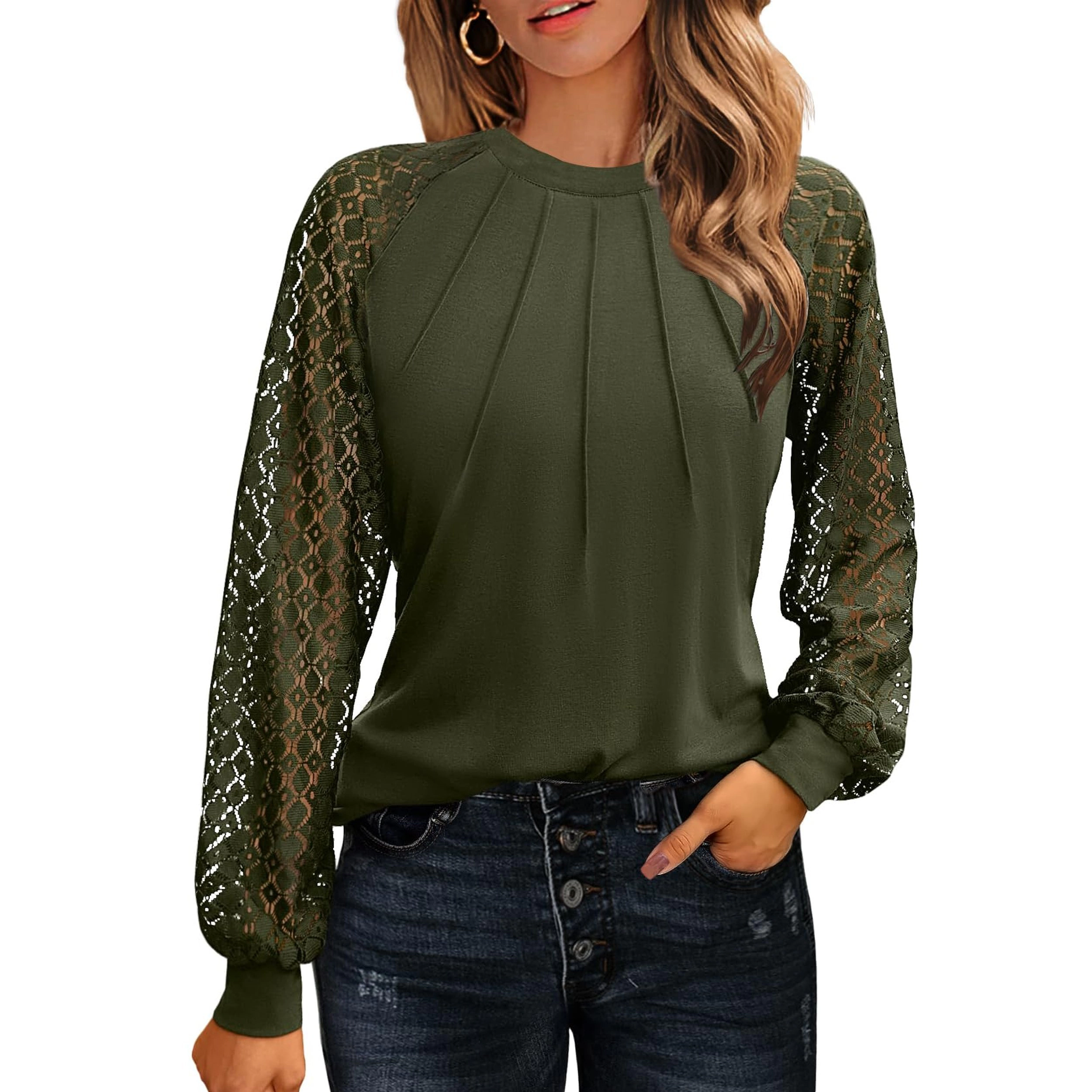 Zeagoo Women Lace Long Sleeve Blouse