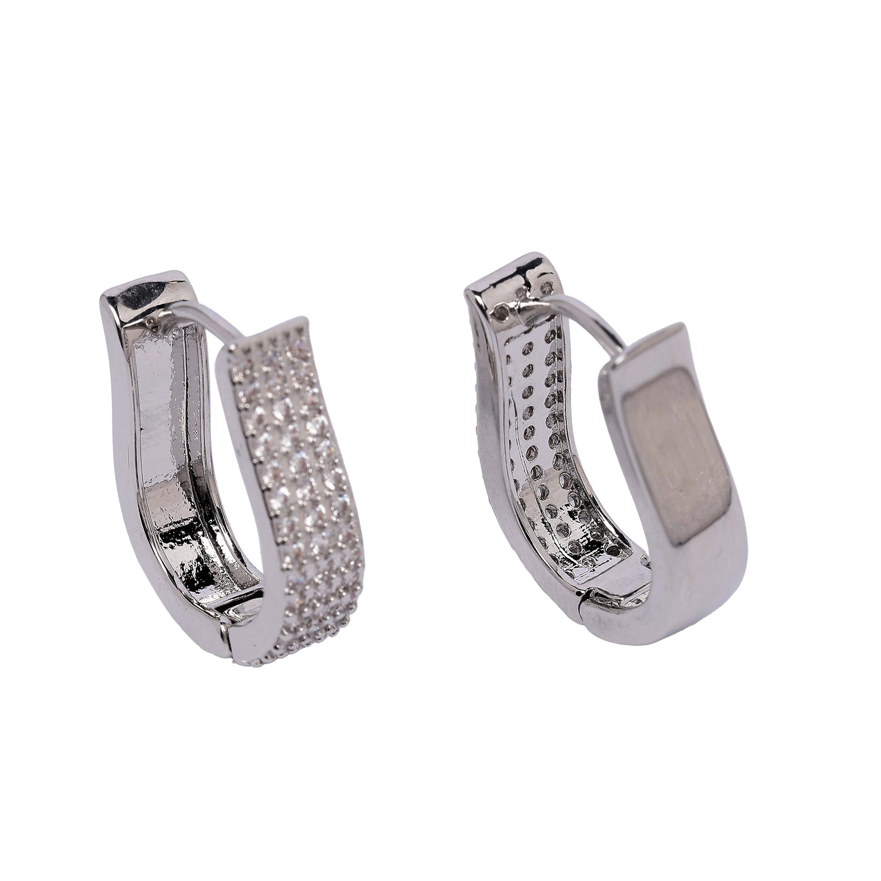 AGP PARIS Womens Radiant Rectangle Hoop Earrings