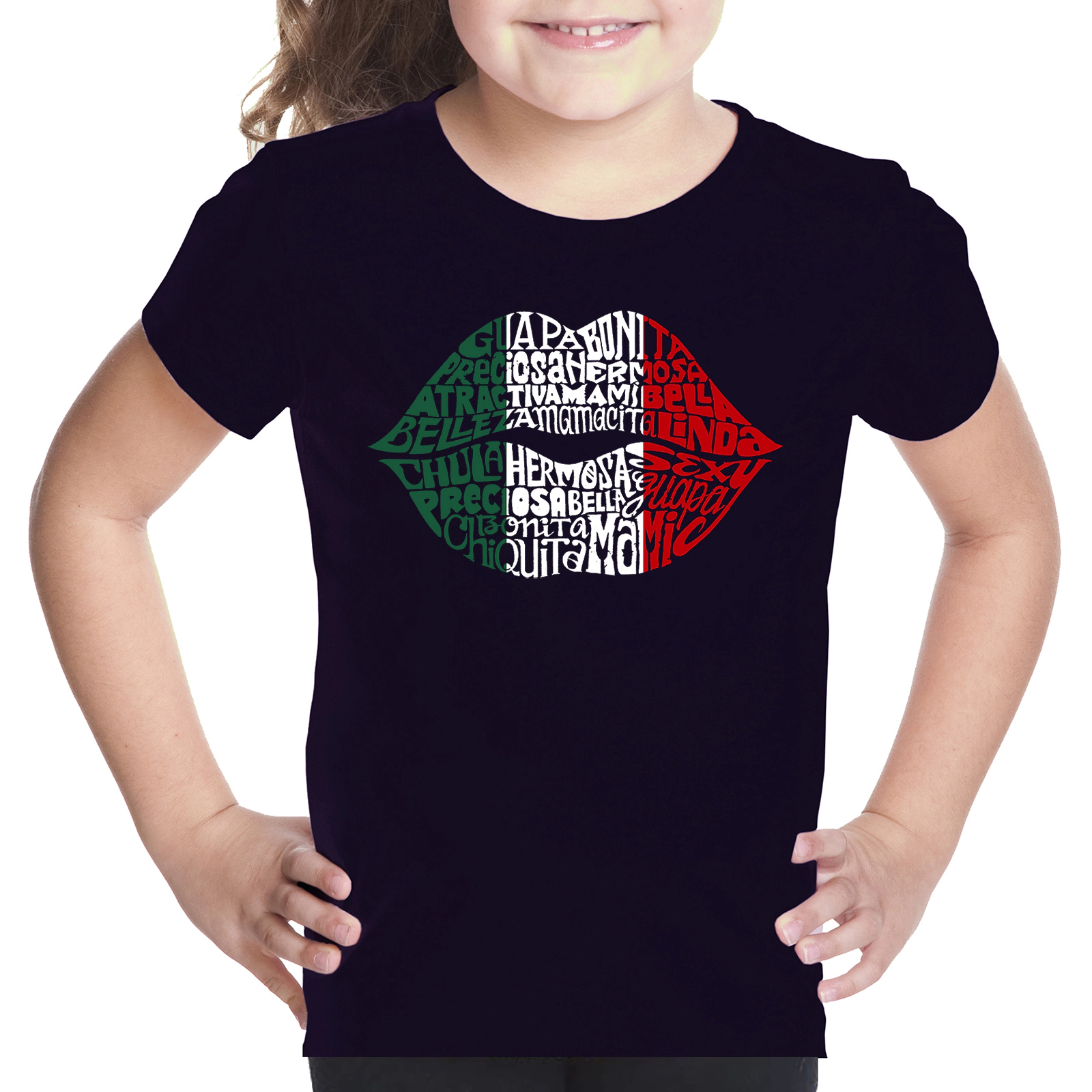 LA Pop Art Girls Word T-Shirt - Latina Lips