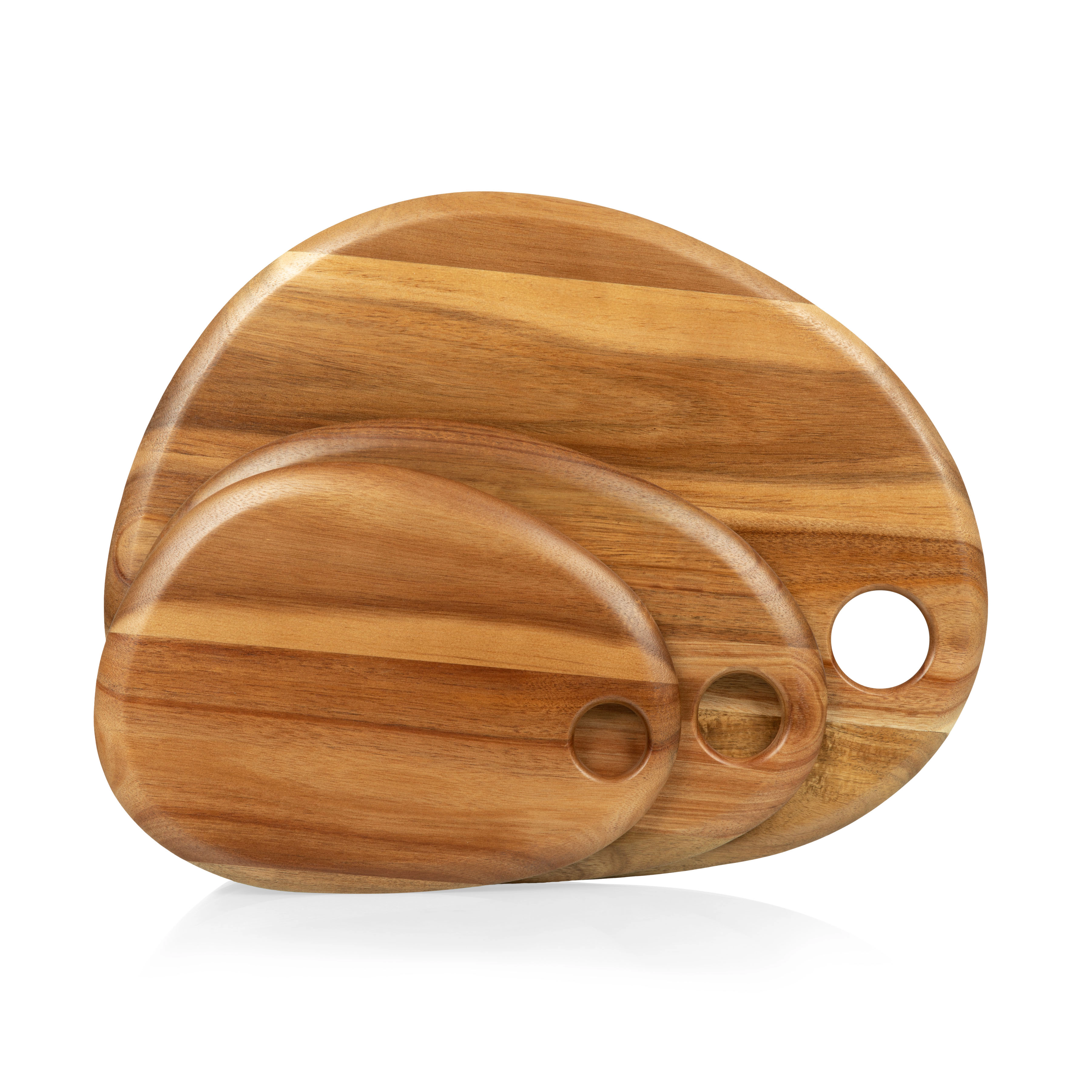 TOSCANA Set of 3 Pebble Shaped Acacia Serving Boards