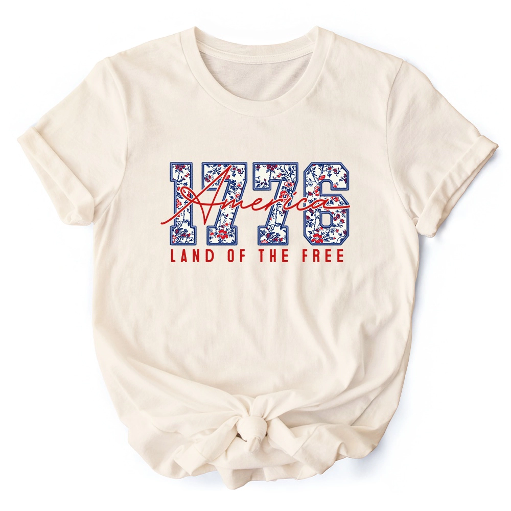 OrnamentallyYou Unisex Retro America 1776 Floral T-Shirt