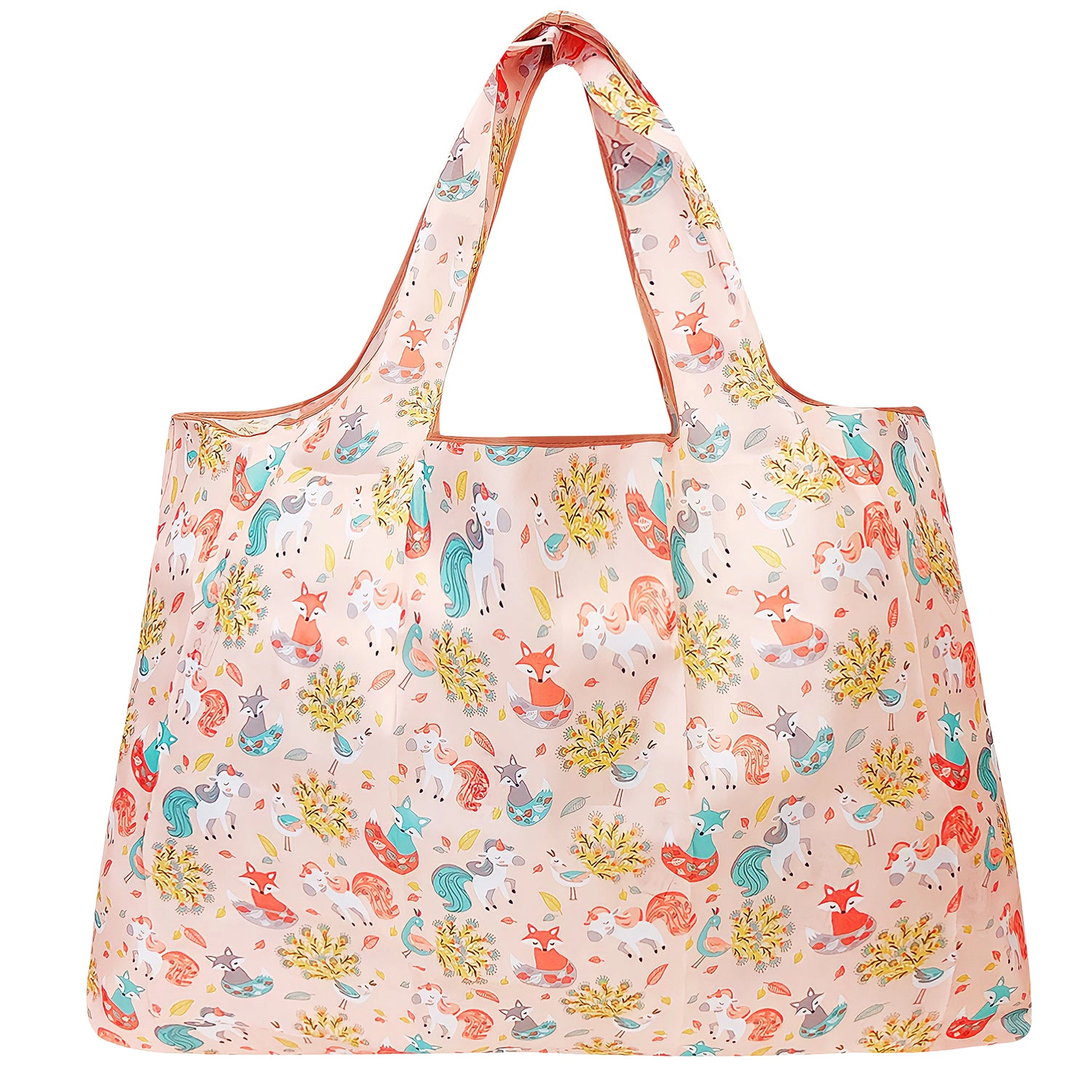 Wrapables Large Nylon Reusable Shopping Bag for Groceries, Fantastic Creatures