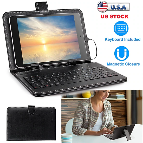 GBruno 7.9in Keyboard Case With USB Cable And Stand