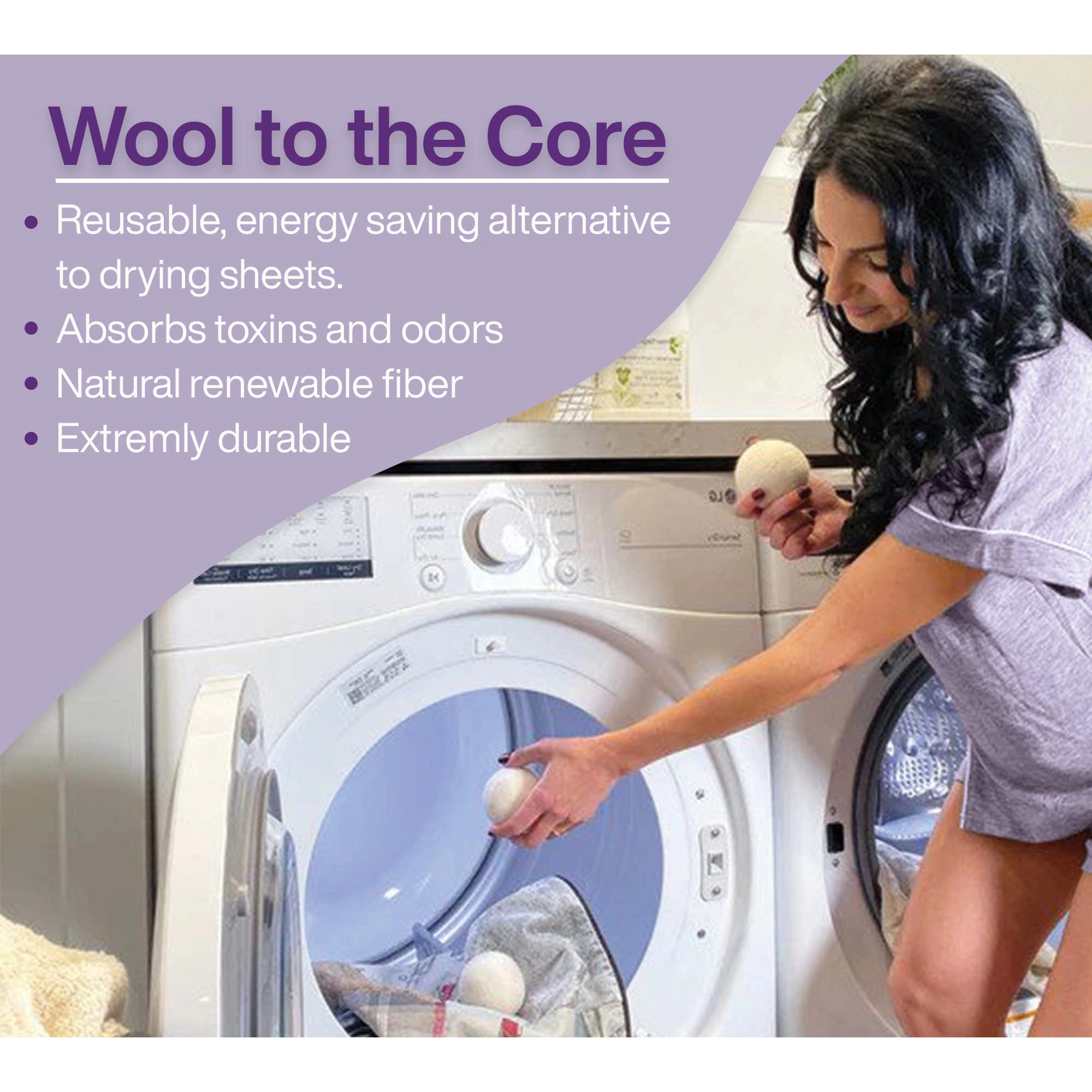 Pursonic Unisex 100% Pure New Zealand Wool Reusable Dryer Balls & Essential Oil Laundry Bundle