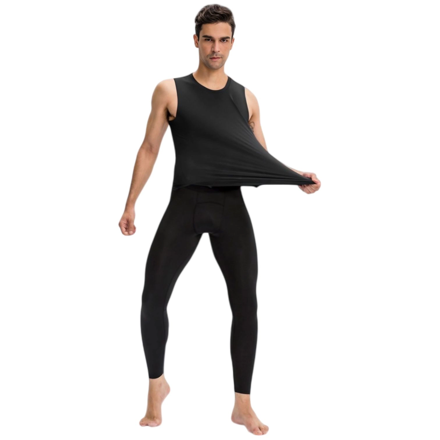 Anna-Kaci Men's Sleeveless Compression Tank Top with Smooth Stretch Fabric for Athletic Performance