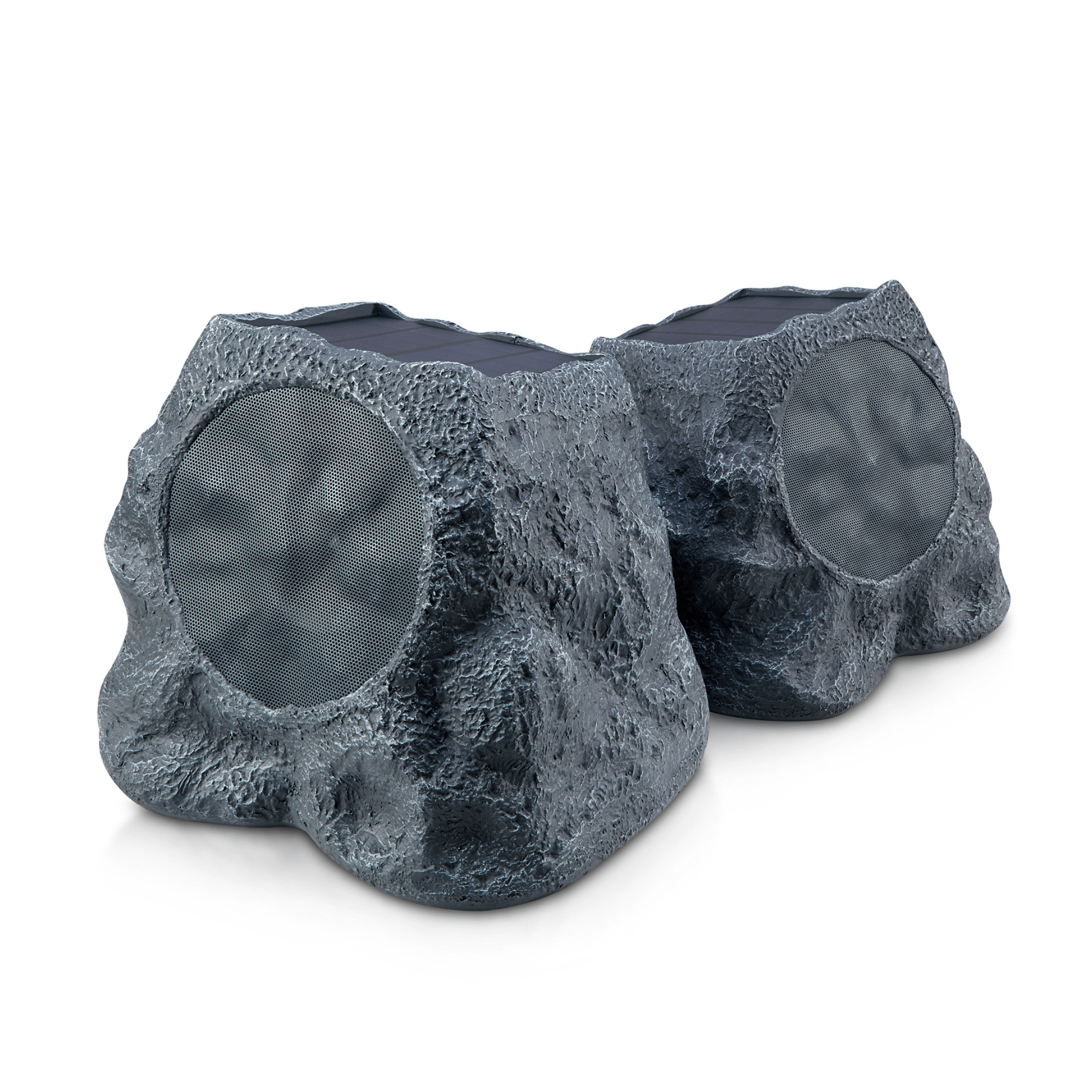 SoundPro 1-Pair Bluetooth Multi-Link Solar Rechargeable Wireless Rock Speakers