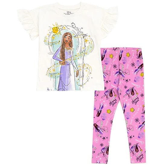 Disney Wish Girls' 2-Piece T-Shirt and Leggings Set