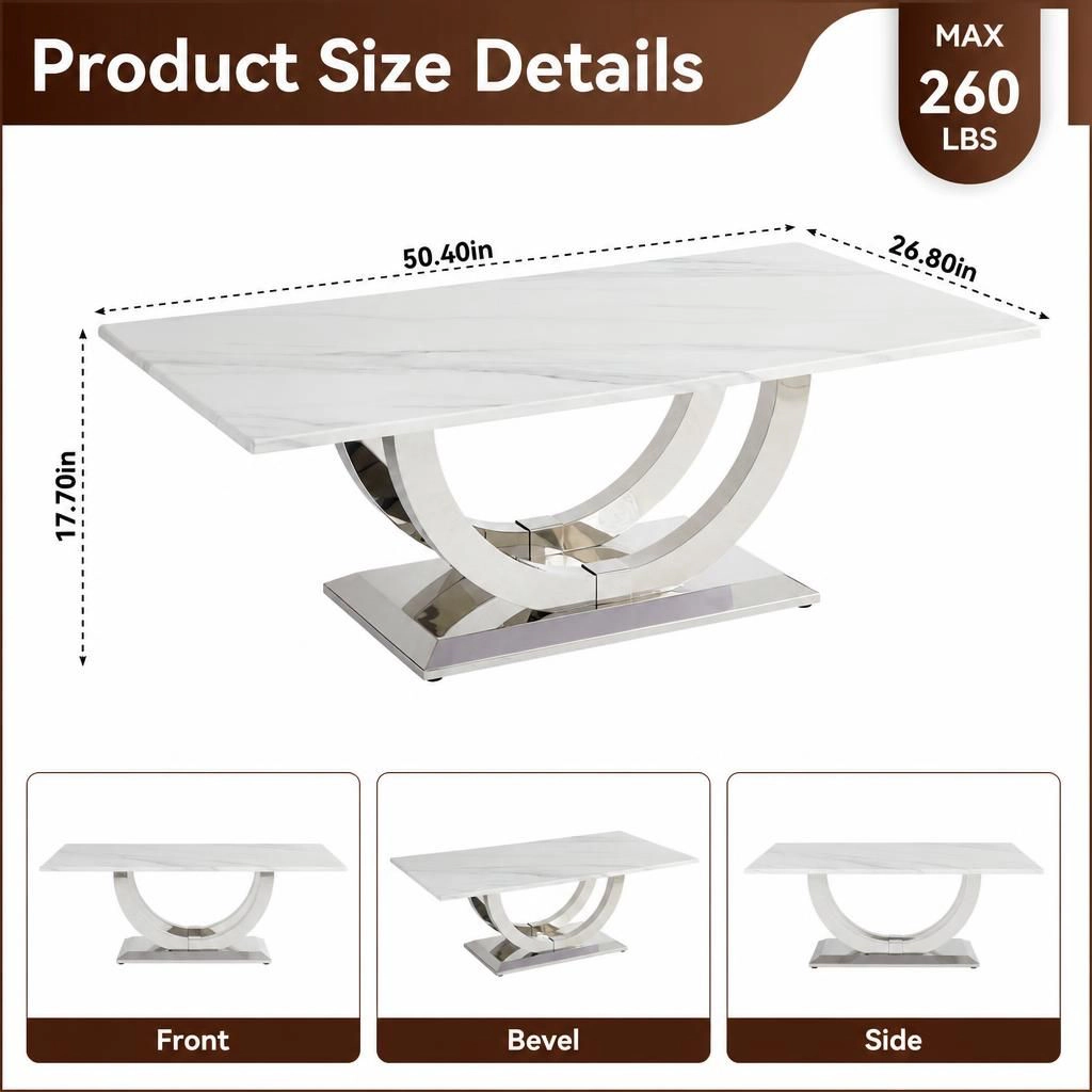 GOODSILO Modern Durable Rectangular Low Profile Coffee Table