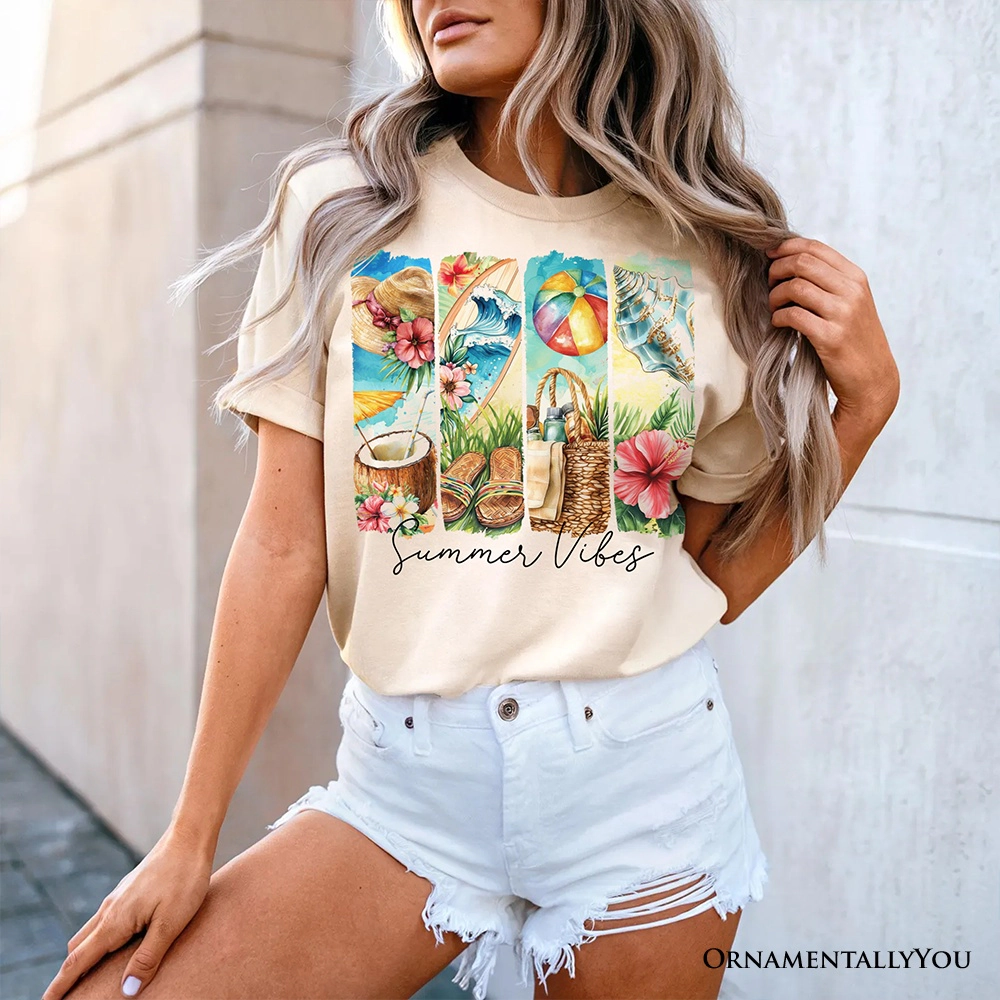 OrnamentallyYou Womens Summer Vibes T-Shirt