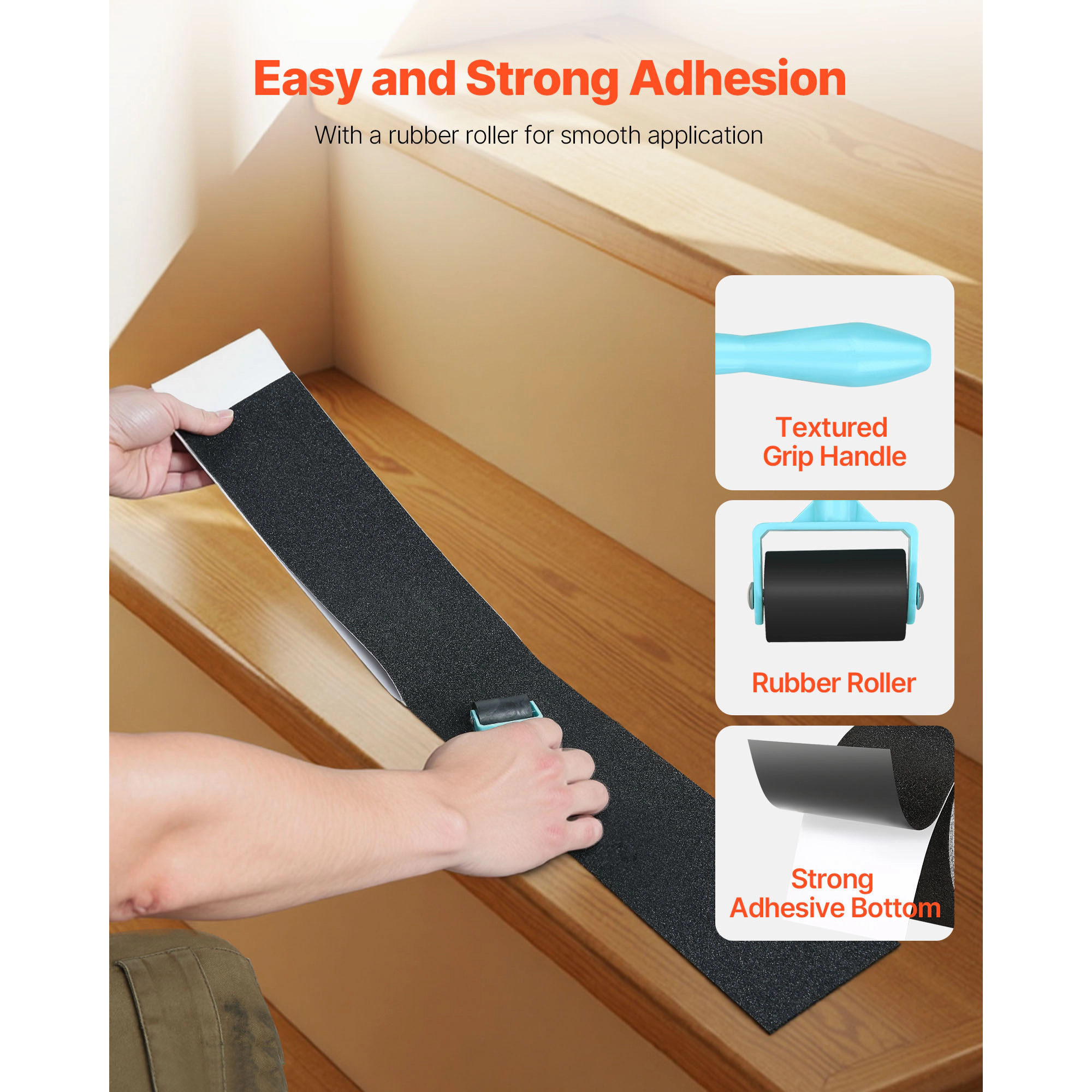 HONGGE Anti-Slip Tape for Stairs, Traction Treads Indoor & Outdoor Use
