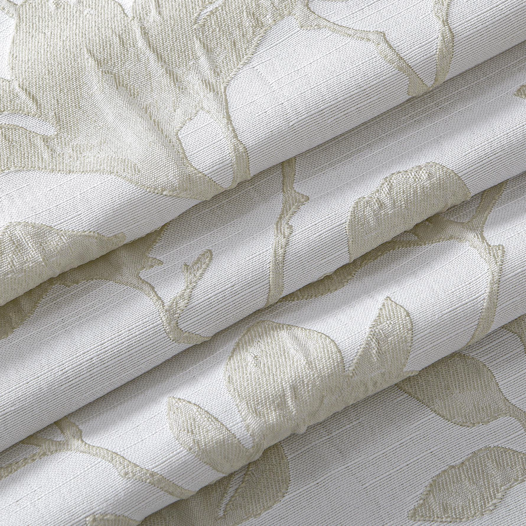 Dainty Home Samantha Botanical Leaf Textured Soft Polyester Fabric Shower Curtain, 72" x 72"