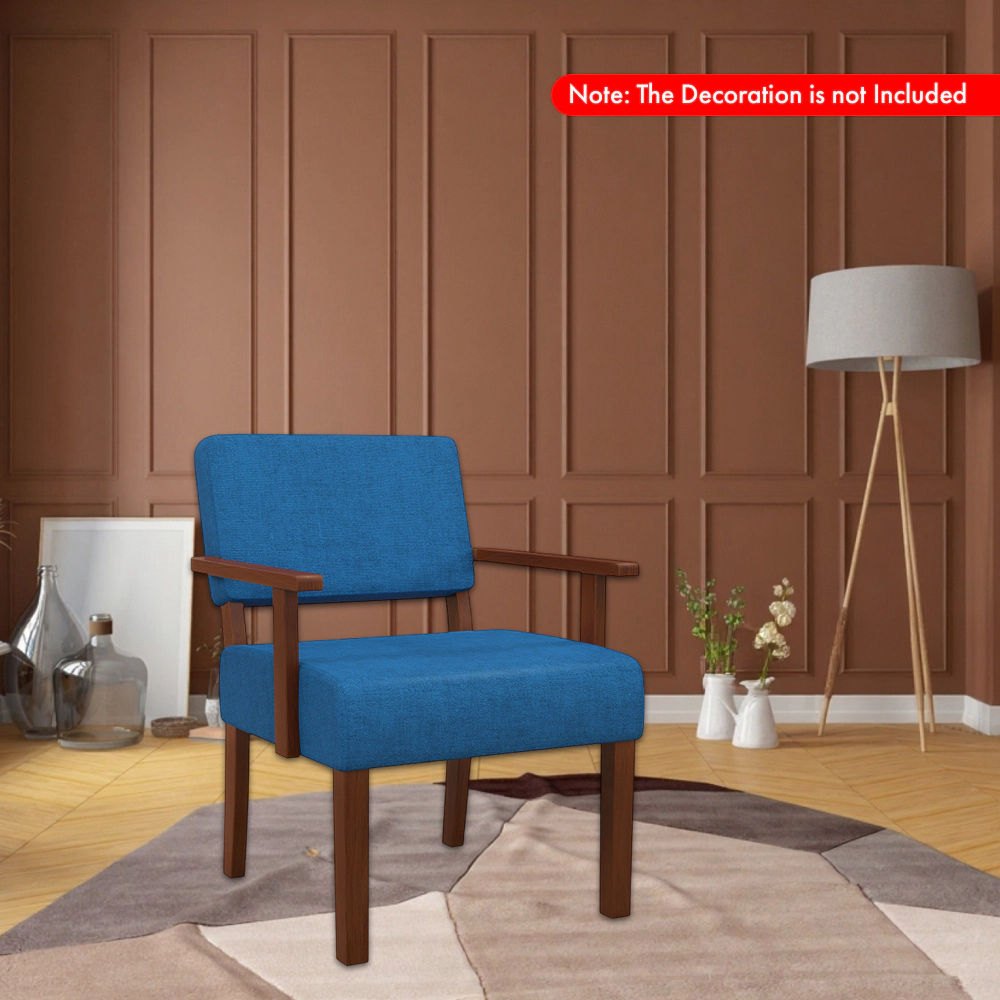 Hivvago Modern Upholstered Accent Chair with Solid Wood Frame for Living Room