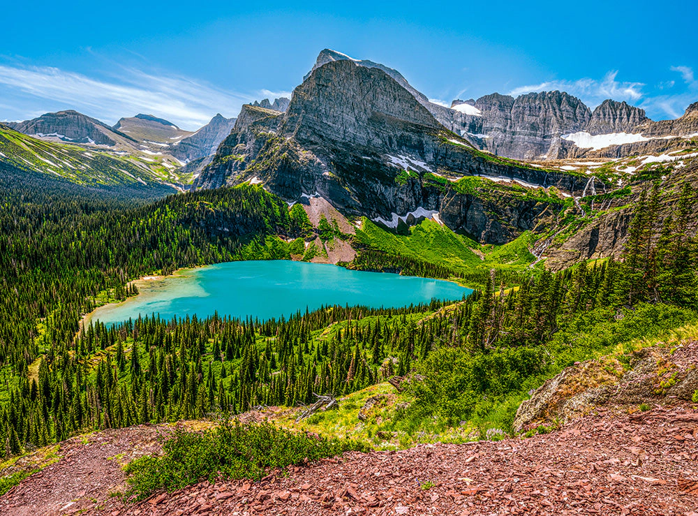 CASTORLAND 3000 Piece Jigsaw Puzzles, Grinnell Lake, Glacier National Park, USA, landscape, C-300716-2