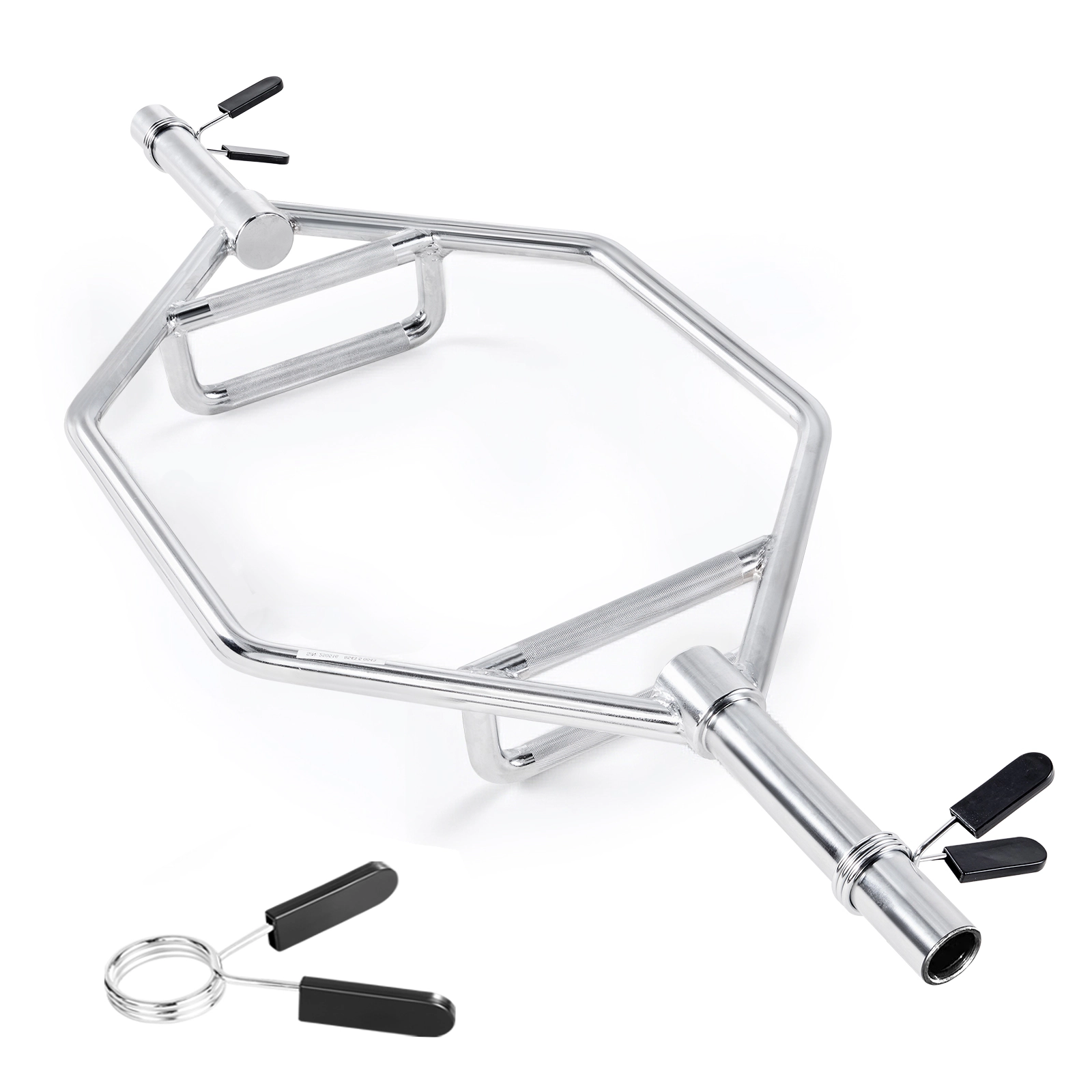 HONGGE 2-Inch Hex Trap Bar, 800 lbs Capacity Silver Steel Shrug Bar for Squats, Deadlifts & Shoulder Press