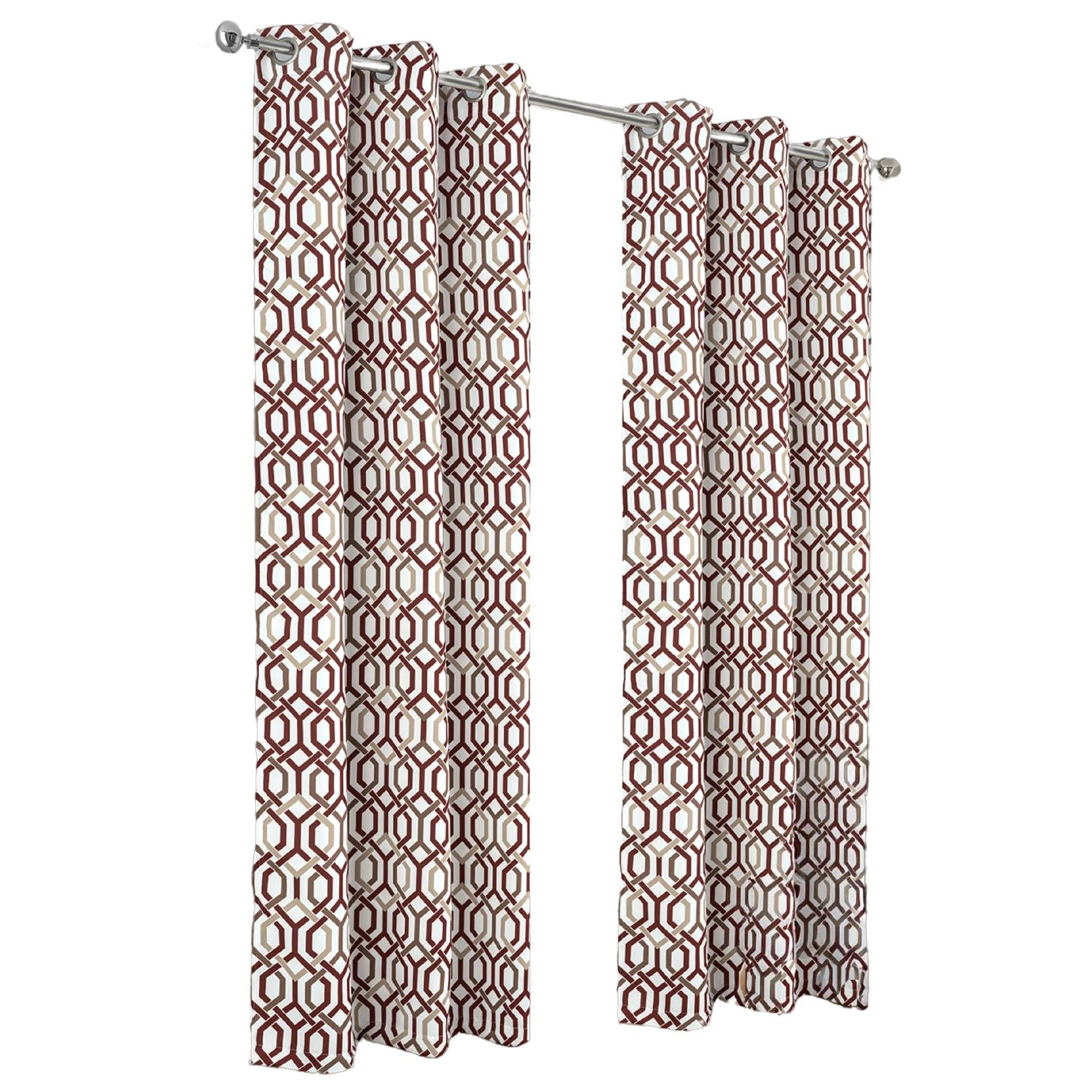 RT Designer Collection Rory Printed Blackout Luxurious Decorative Grommet Curtain Panel 54" x 90" Burgundy