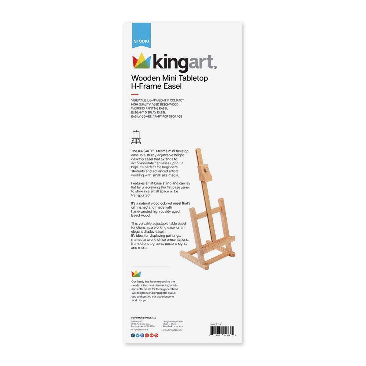 KINGART Wooden Mini Tabletop H-Frame Easel 16-inch
