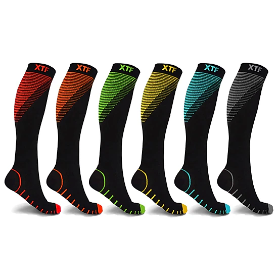 Extreme Fit Athletic Compression Socks For Men & Women Knee High - For Athletics, Pregnancy And Travel - 6 Pair