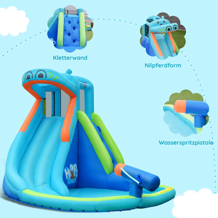 Hivvago Inflatable Water Pool with Splash and Slide Without Blower